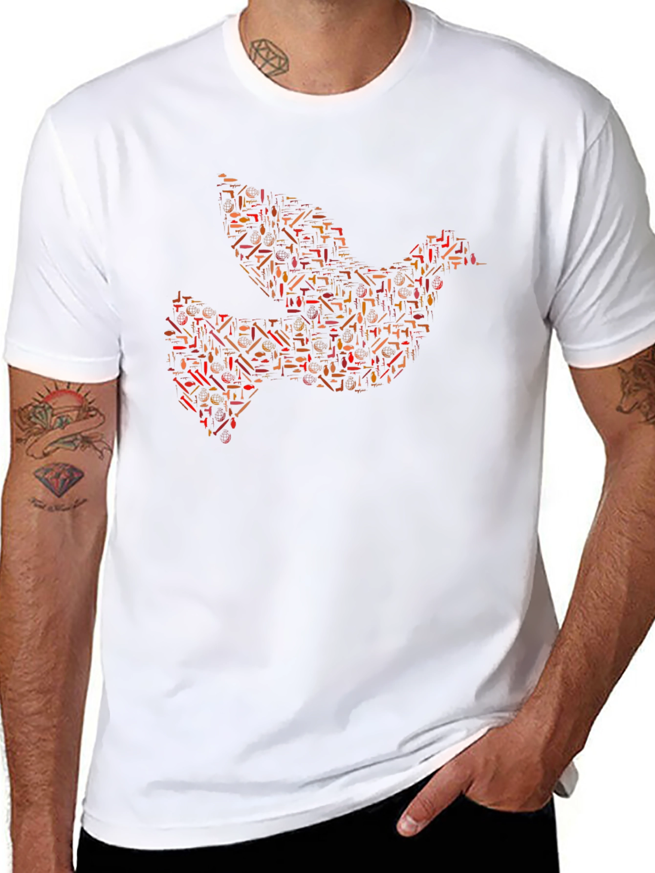 Peace Dove Graphic T-Shirt - Mens Black Tee