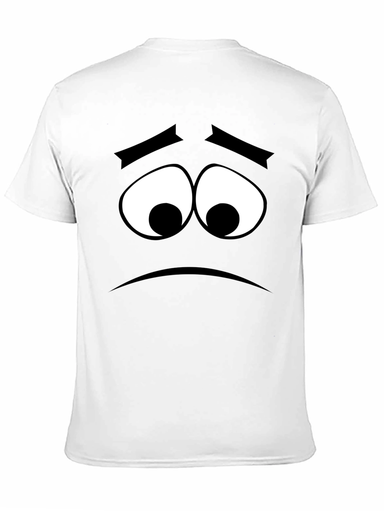 Sad Face Graphic Tee - Black Cotton Comfort