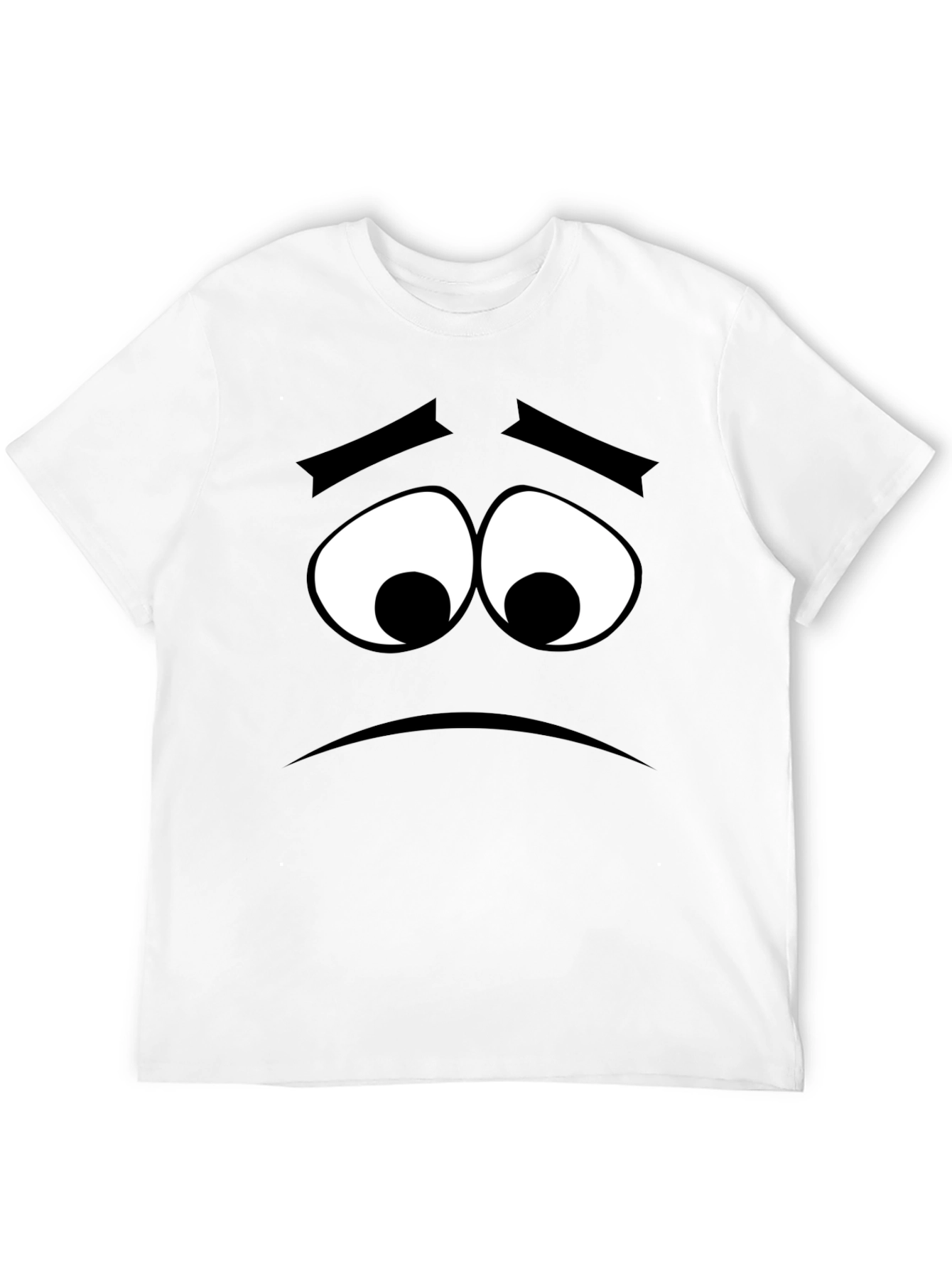 Sad Face Graphic Tee - Black Cotton Comfort
