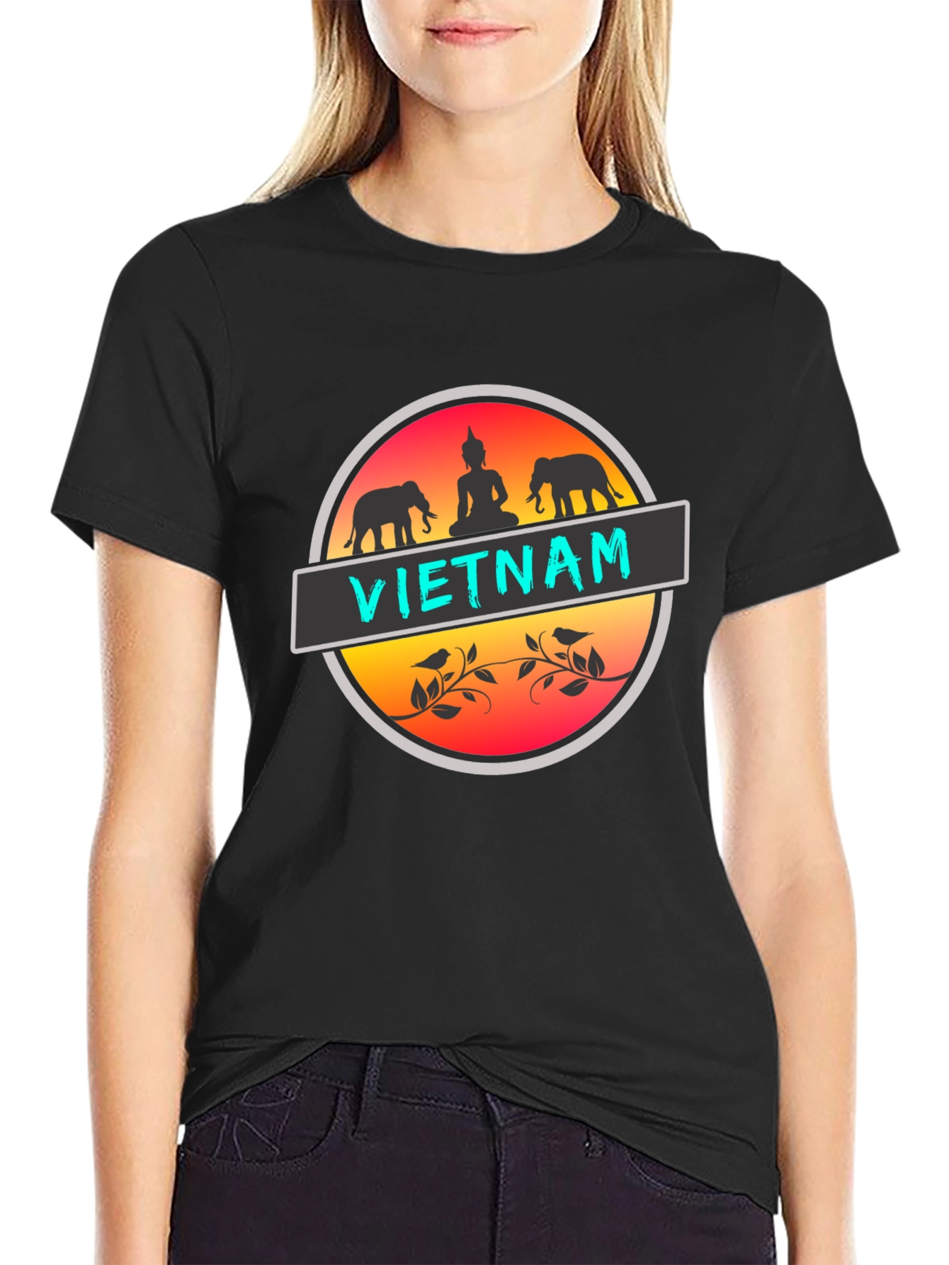 Vietnam Graphic T-Shirt: Buddha & Elephants