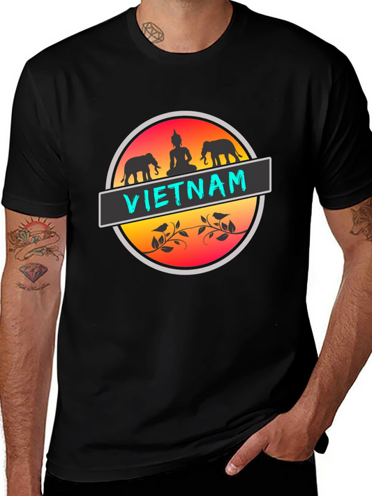 Vietnam Graphic T-Shirt: Buddha & Elephants