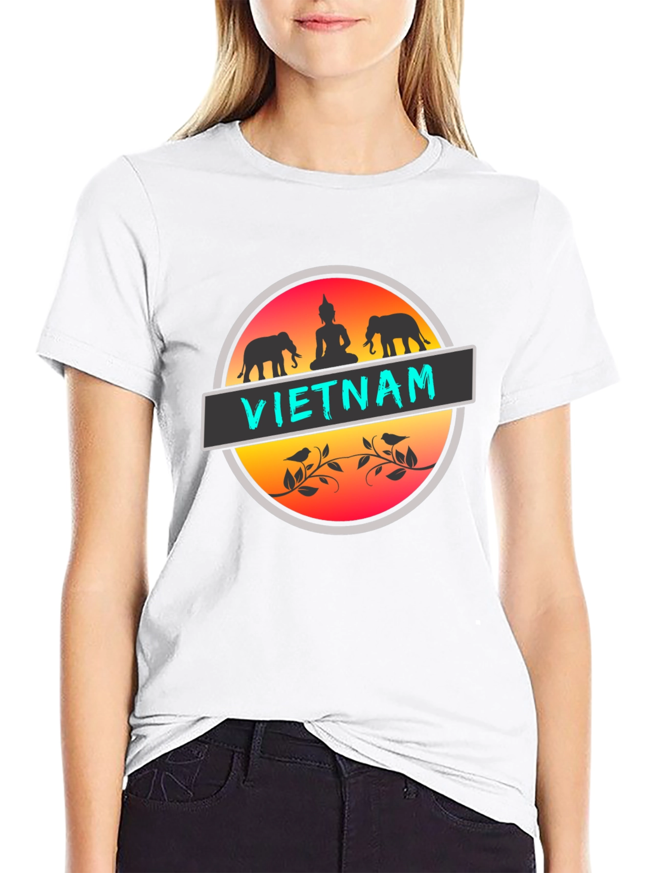Vietnam Graphic T-Shirt: Buddha & Elephants