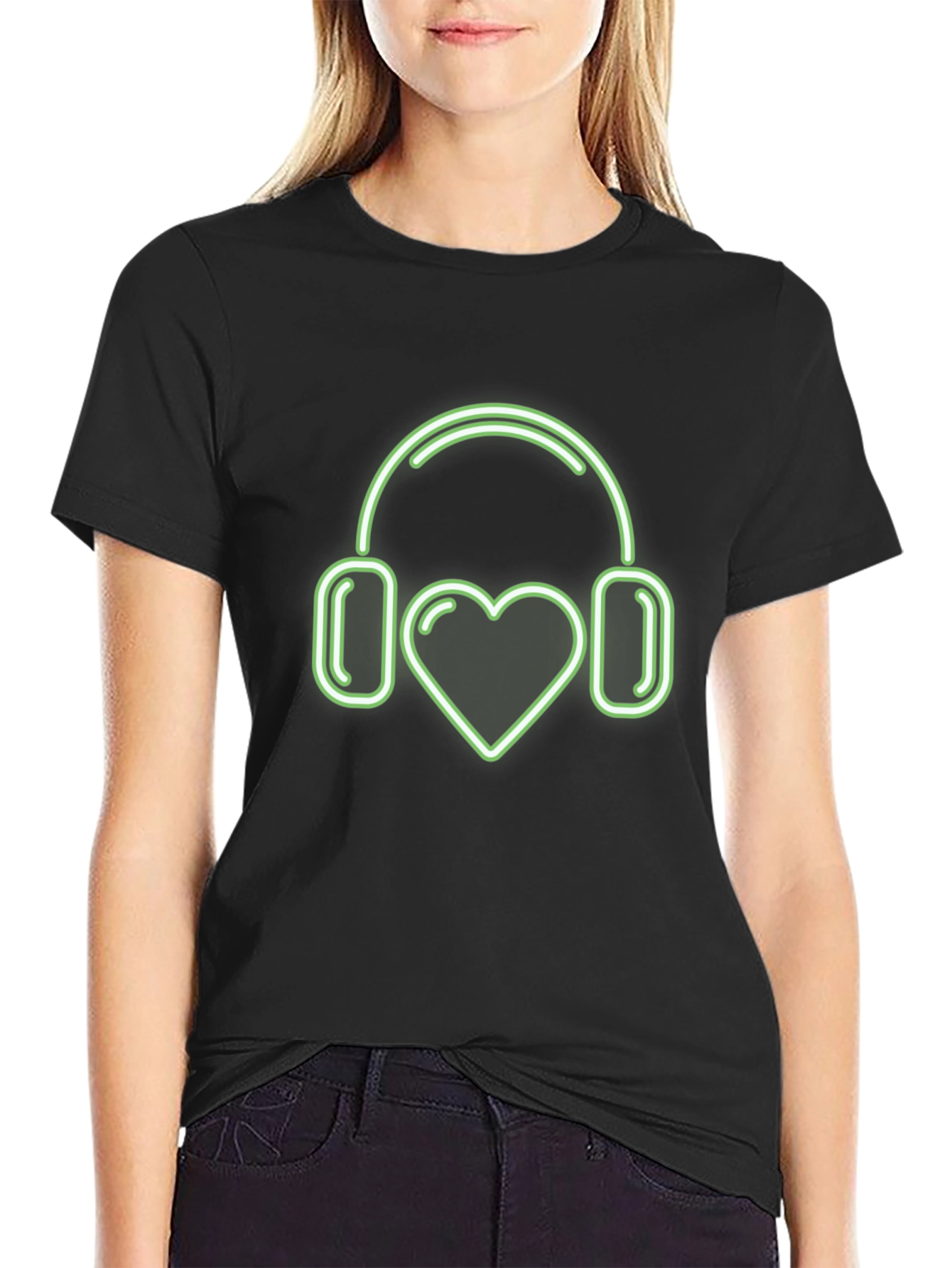 Love Music T-Shirt | Heart Headphones Design