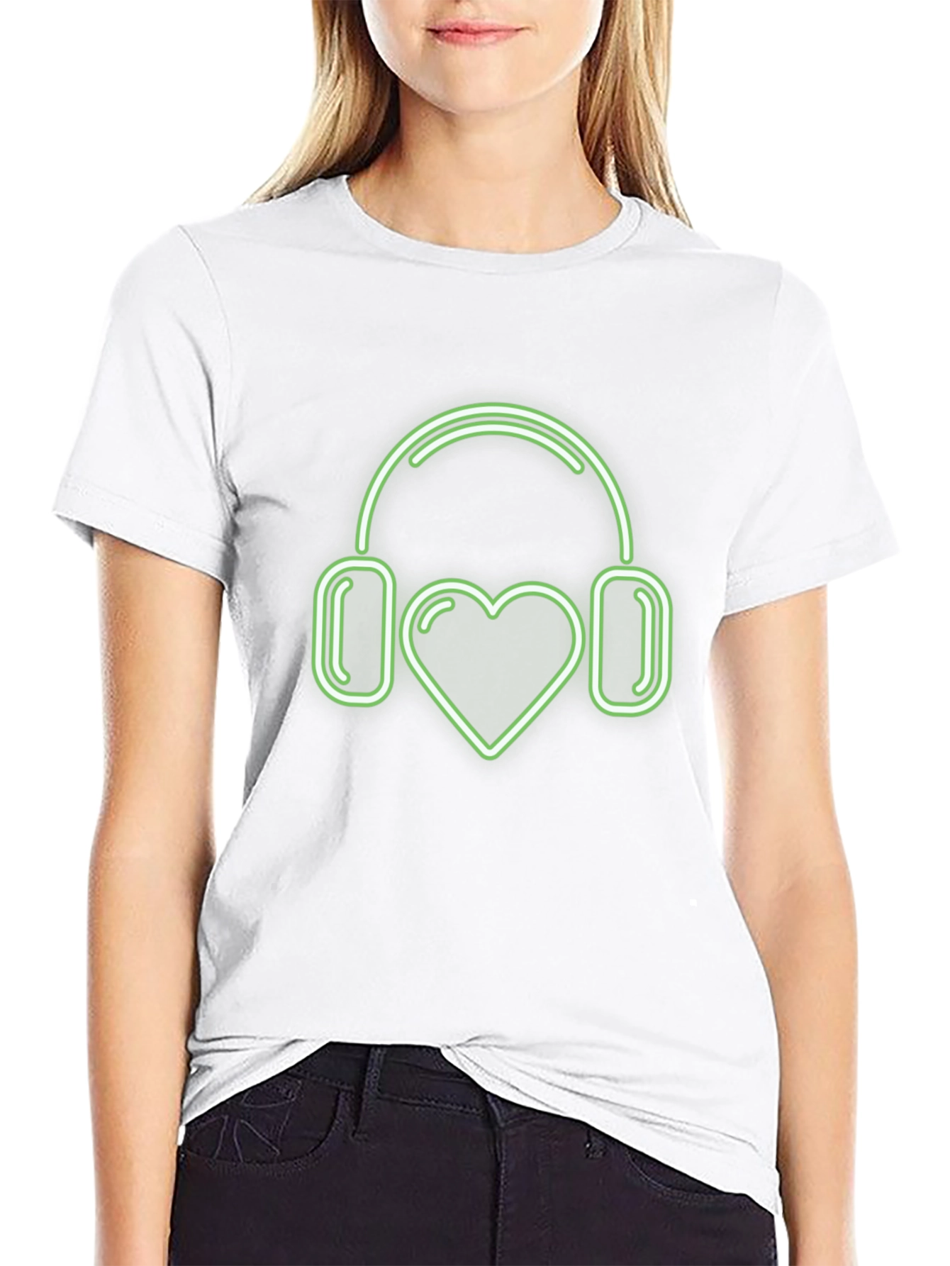 Love Music T-Shirt | Heart Headphones Design