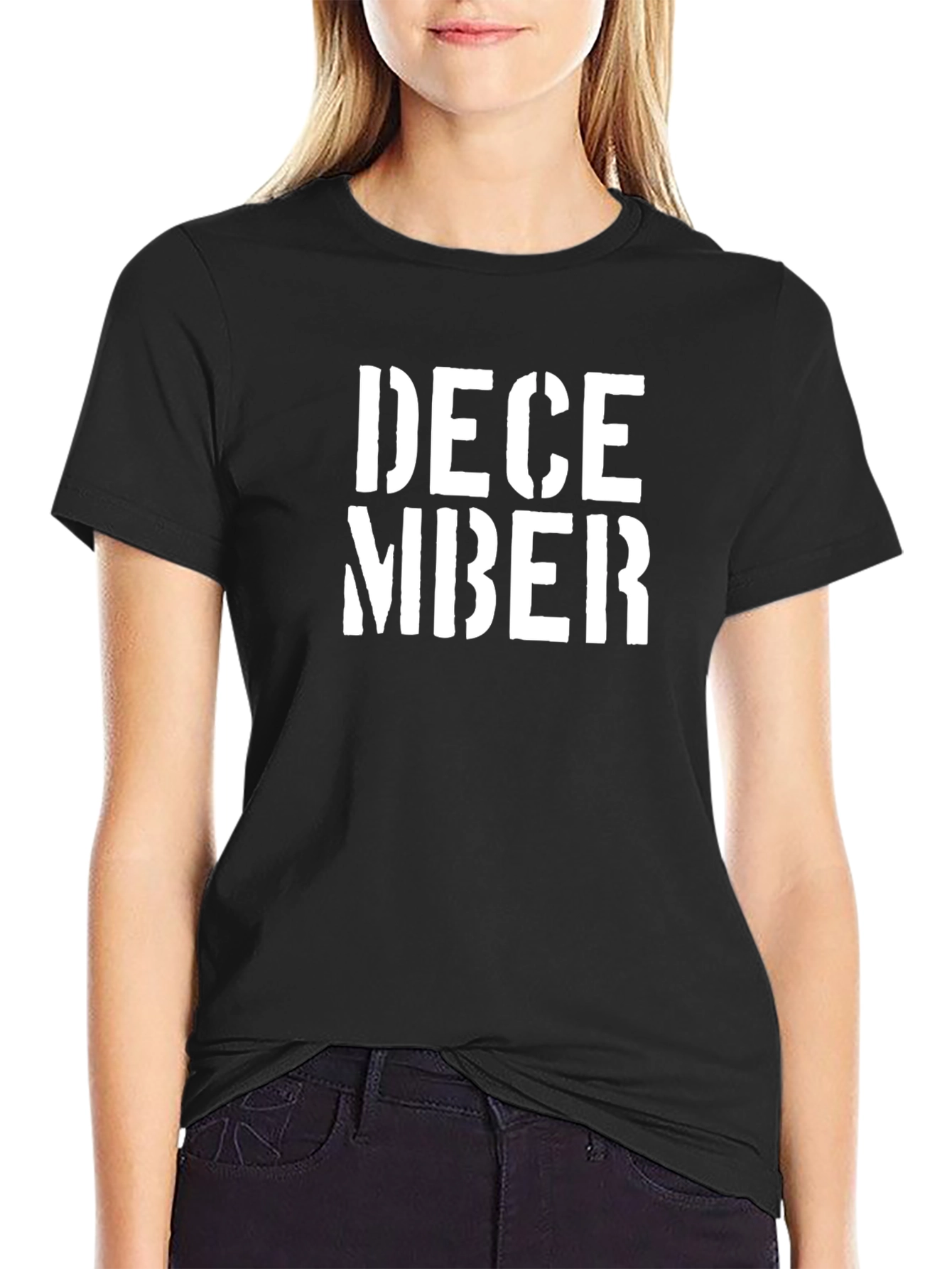 December Black Graphic T-Shirt