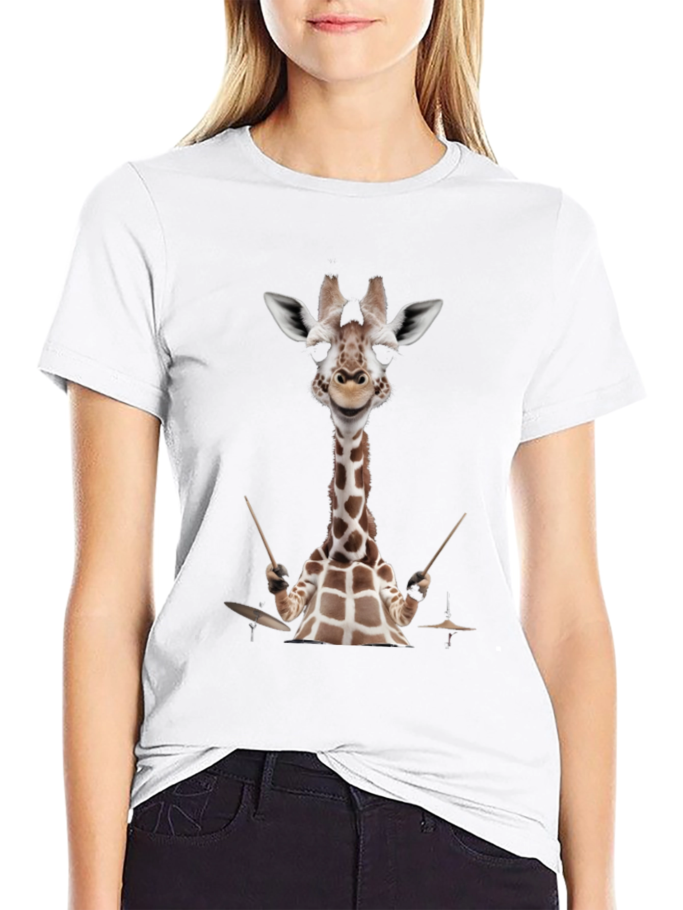 Giraffe Drummer Graphic Tee