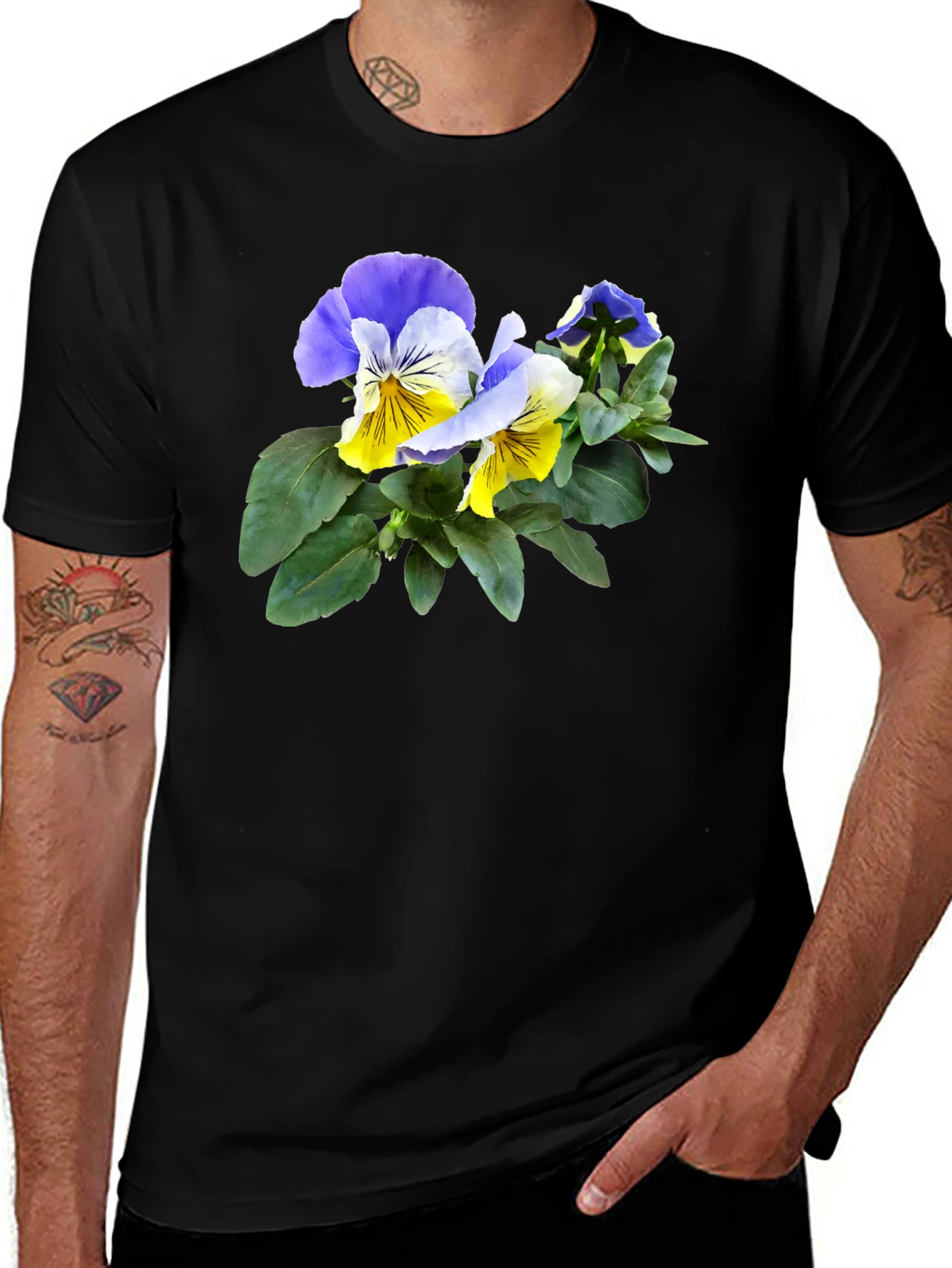 Floral Pansy T-Shirt - Stylish Flower Graphic Tee