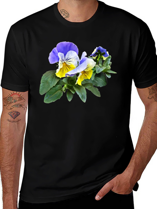 Floral Pansy T-Shirt - Stylish Flower Graphic Tee