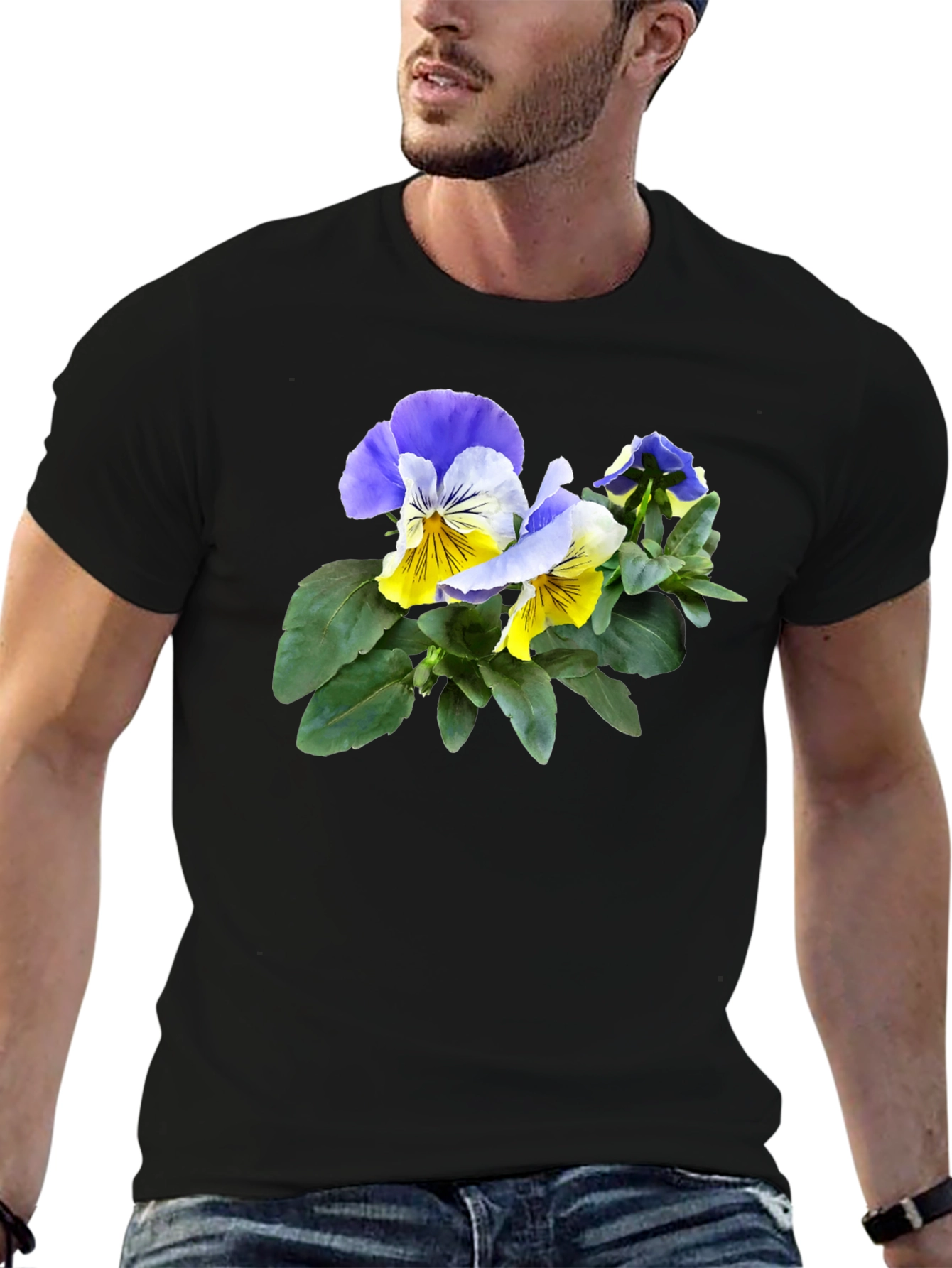 Floral Pansy T-Shirt - Stylish Flower Graphic Tee
