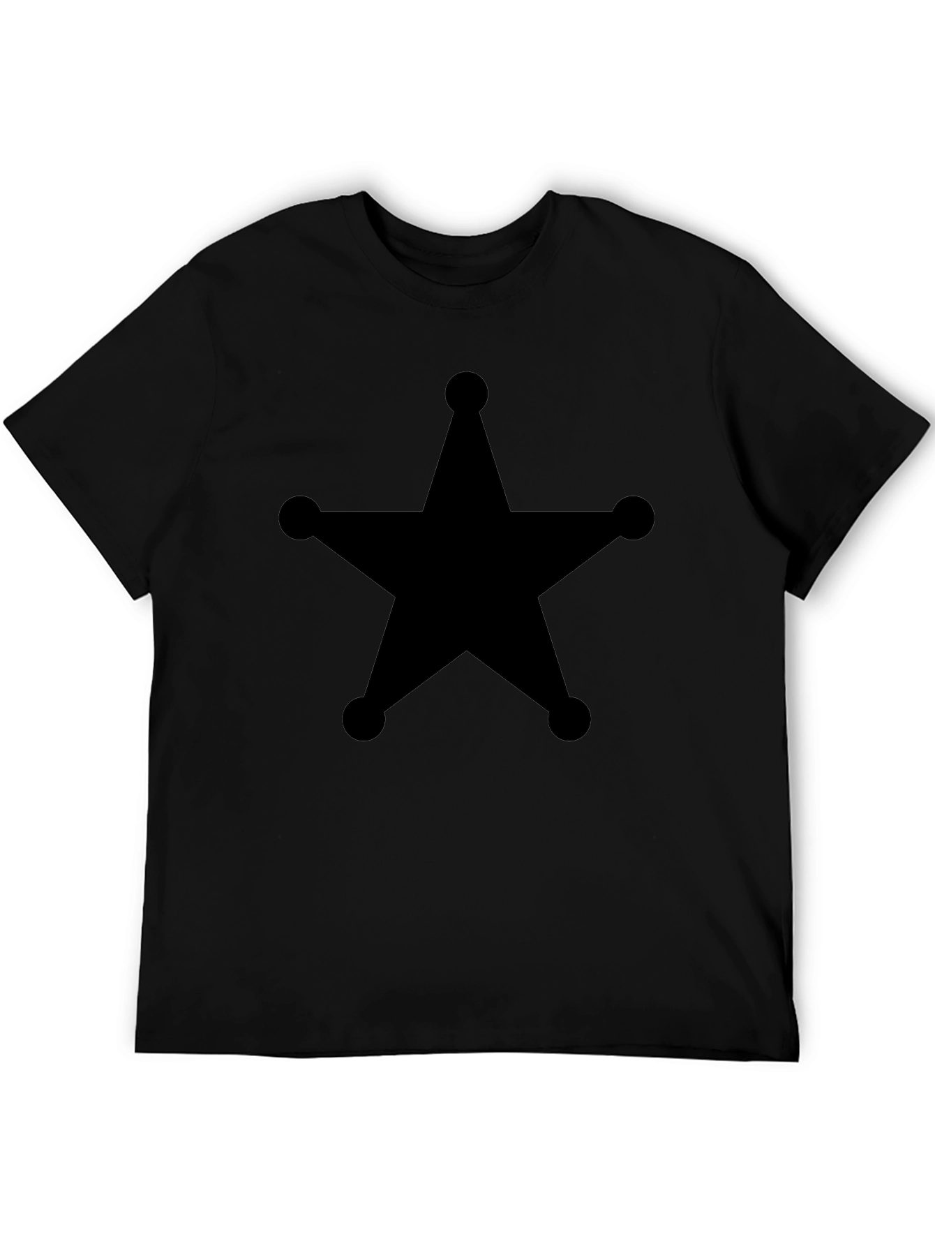 Sheriff Star Graphic Tee - Classic Black Cotton T-Shirt