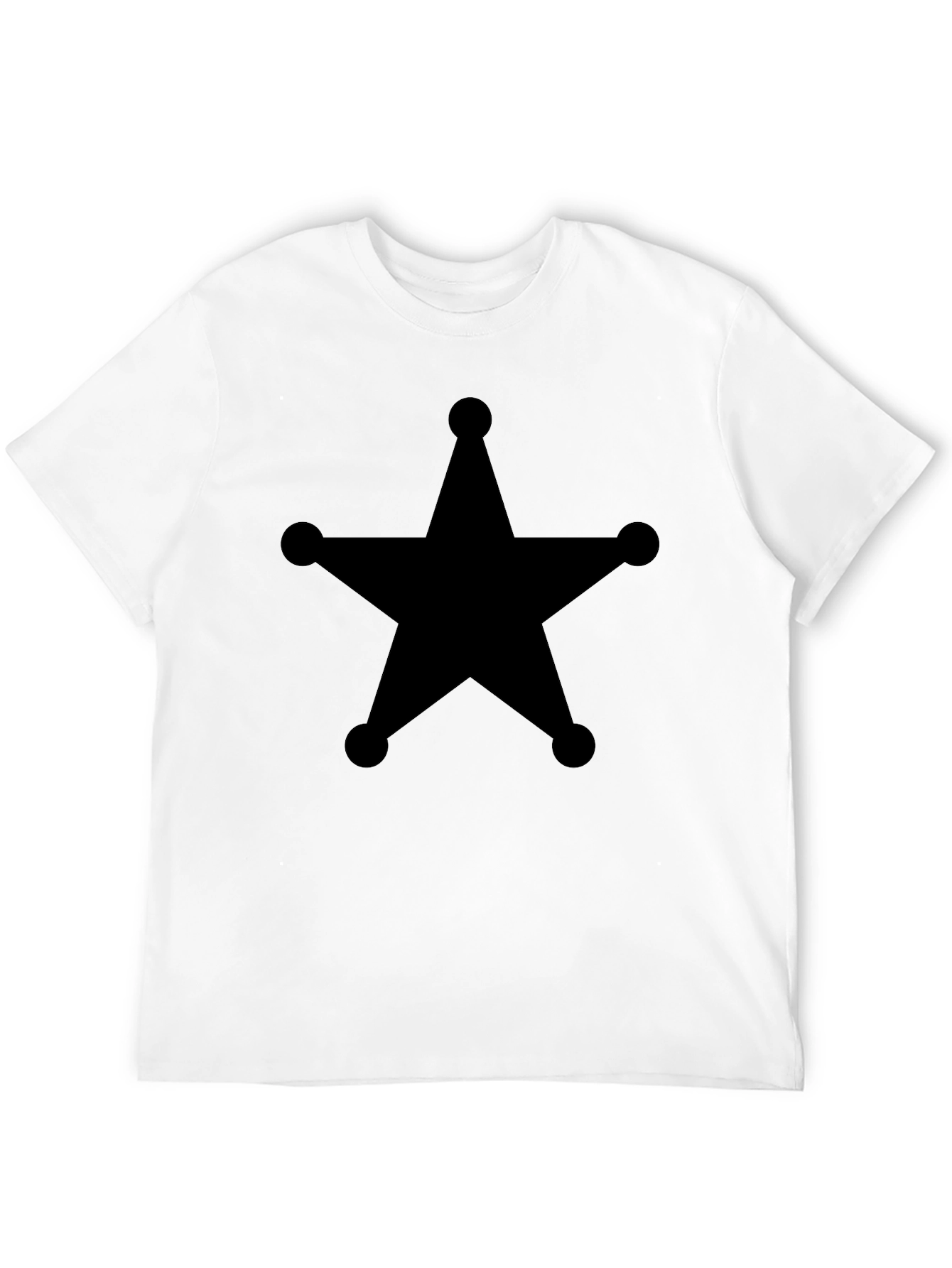 Sheriff Star Graphic Tee - Classic Black Cotton T-Shirt