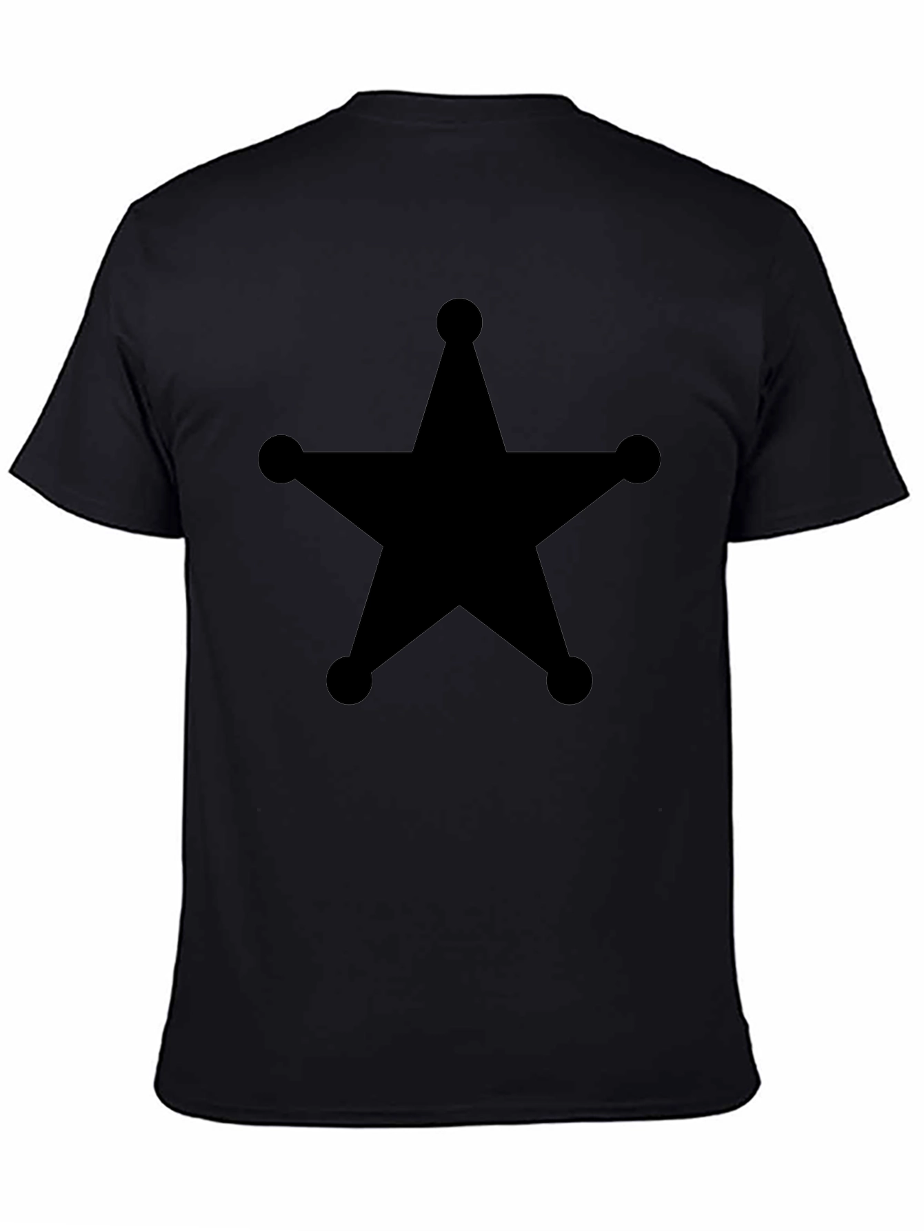 Sheriff Star Graphic Tee - Classic Black Cotton T-Shirt