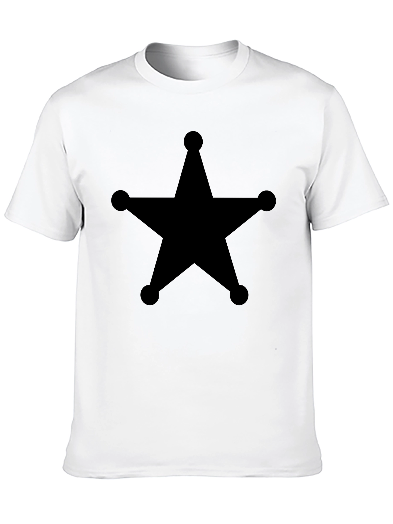 Sheriff Star Graphic Tee - Classic Black Cotton T-Shirt