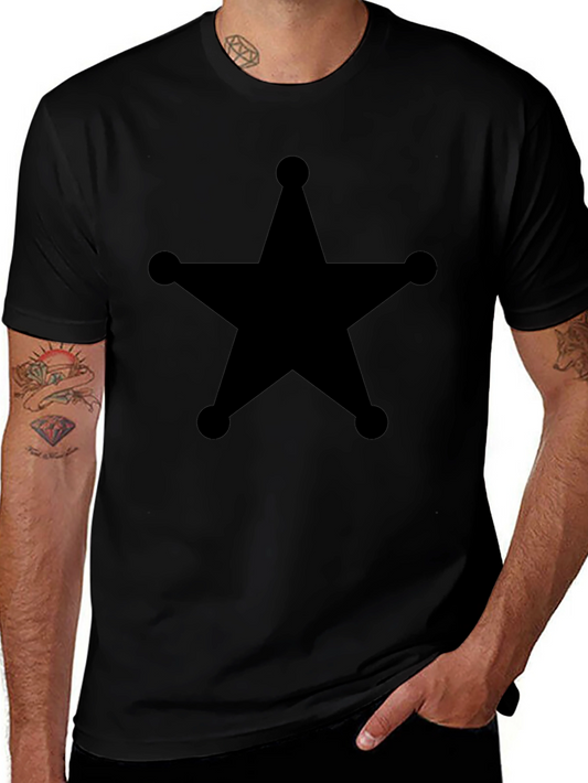 Sheriff Star Graphic Tee - Classic Black Cotton T-Shirt