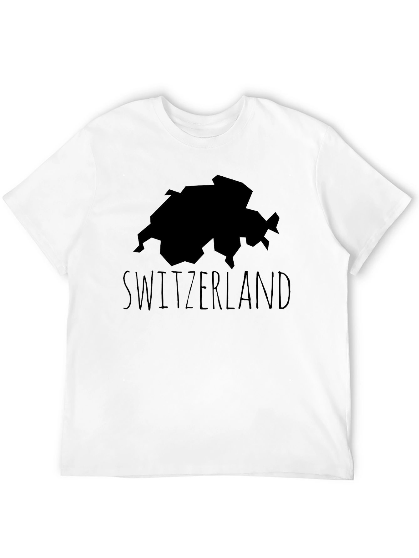 Switzerland Map T-Shirt - Black