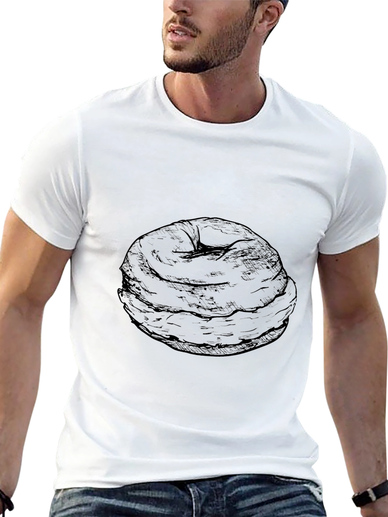 Black Donut Graphic Tee - Casual Comfort