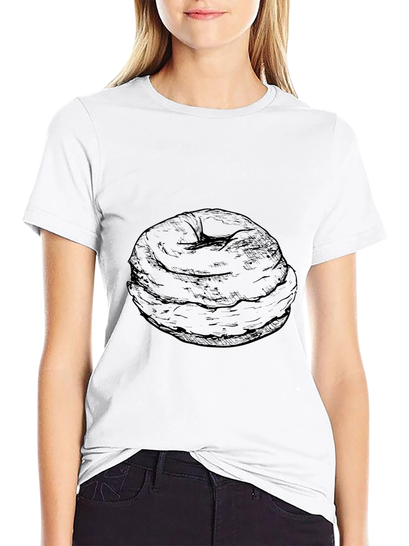 Black Donut Graphic Tee - Casual Comfort