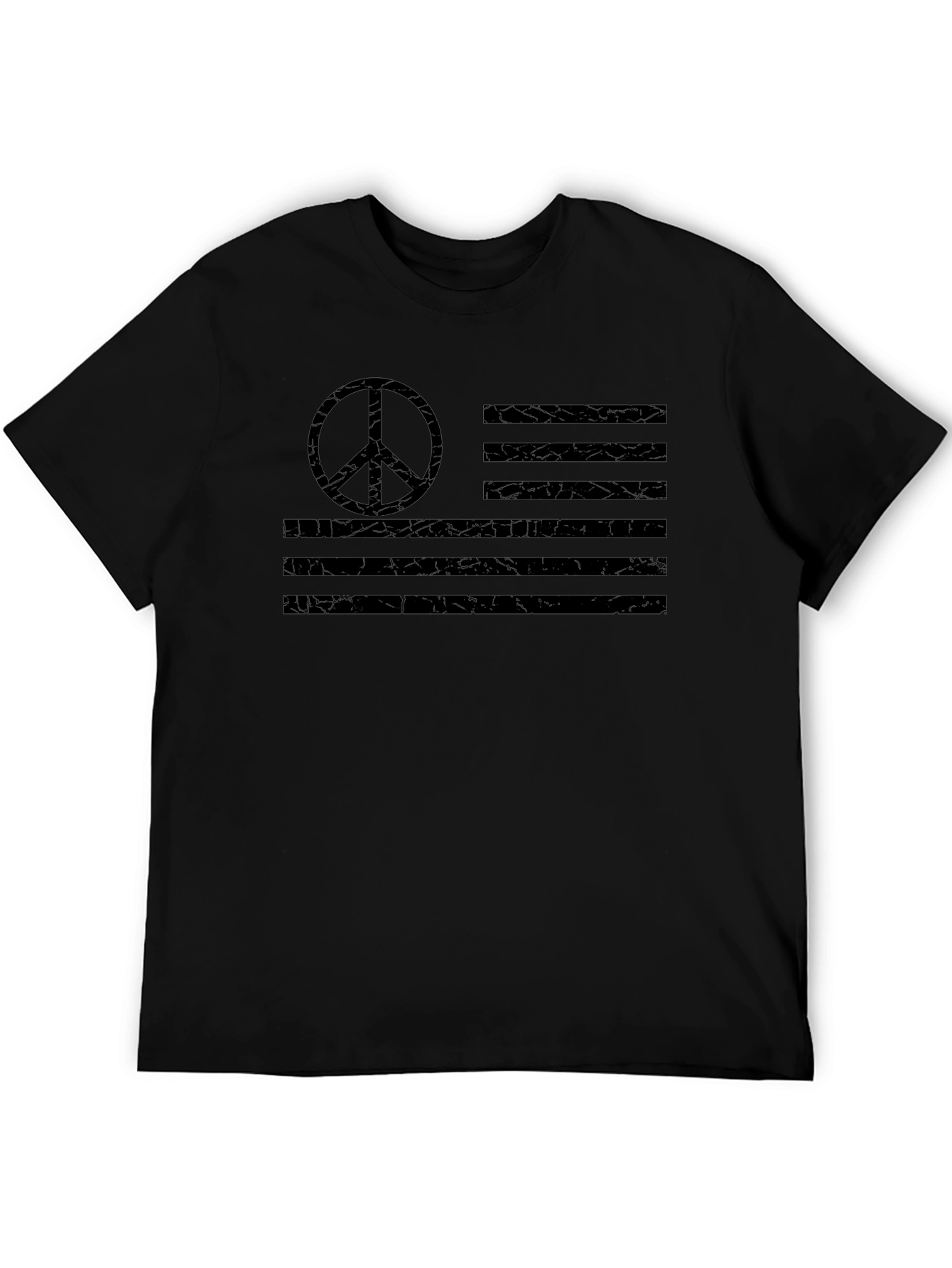 Peace Flag Graphic T-Shirt - Black