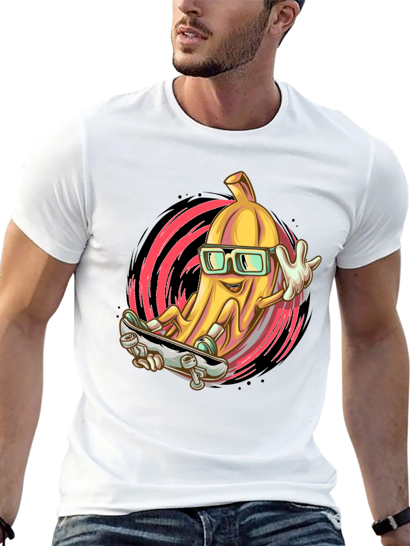 Banana Skateboard T-Shirt - Cool Fruit Design