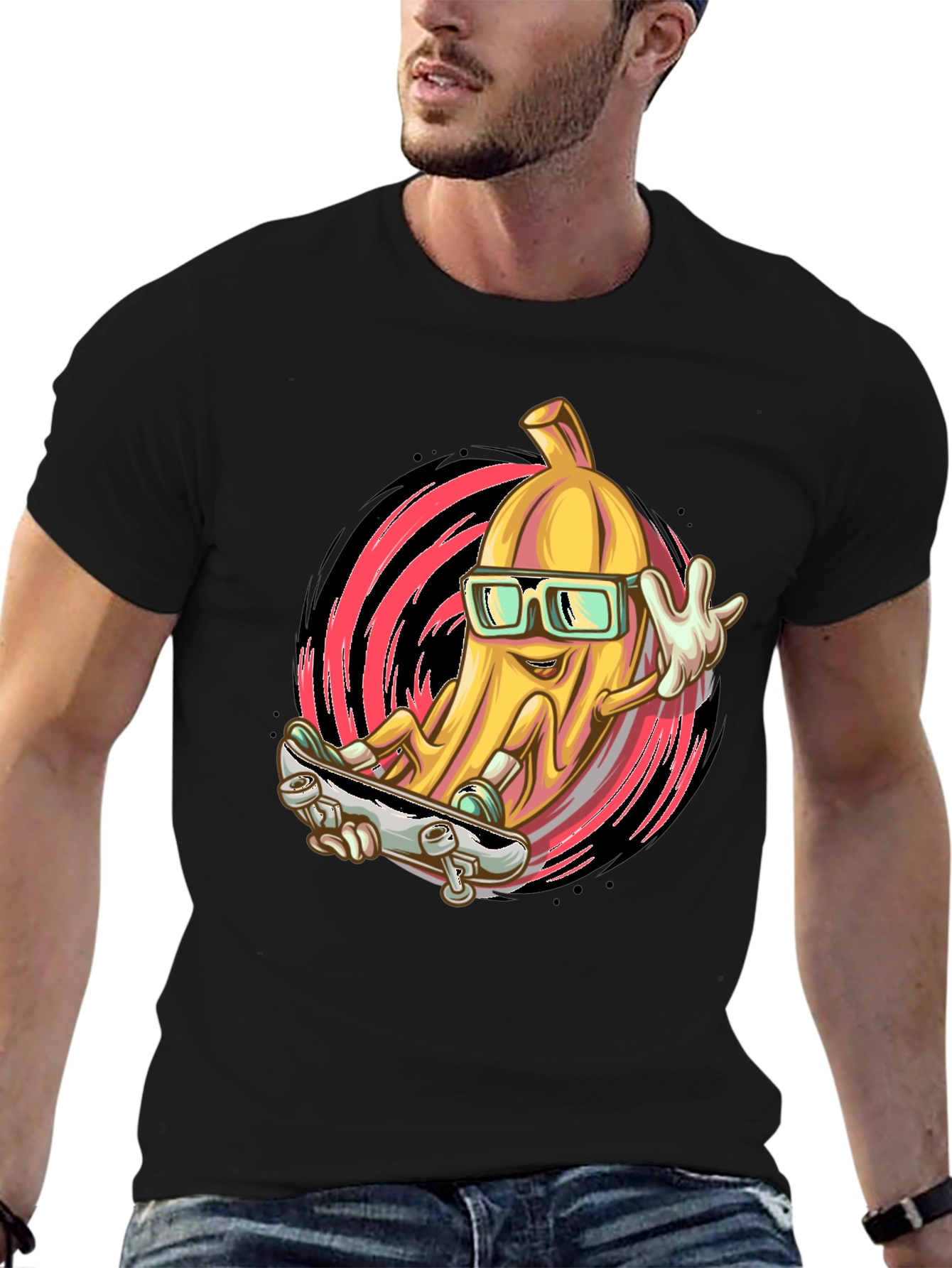 Banana Skateboard T-Shirt - Cool Fruit Design