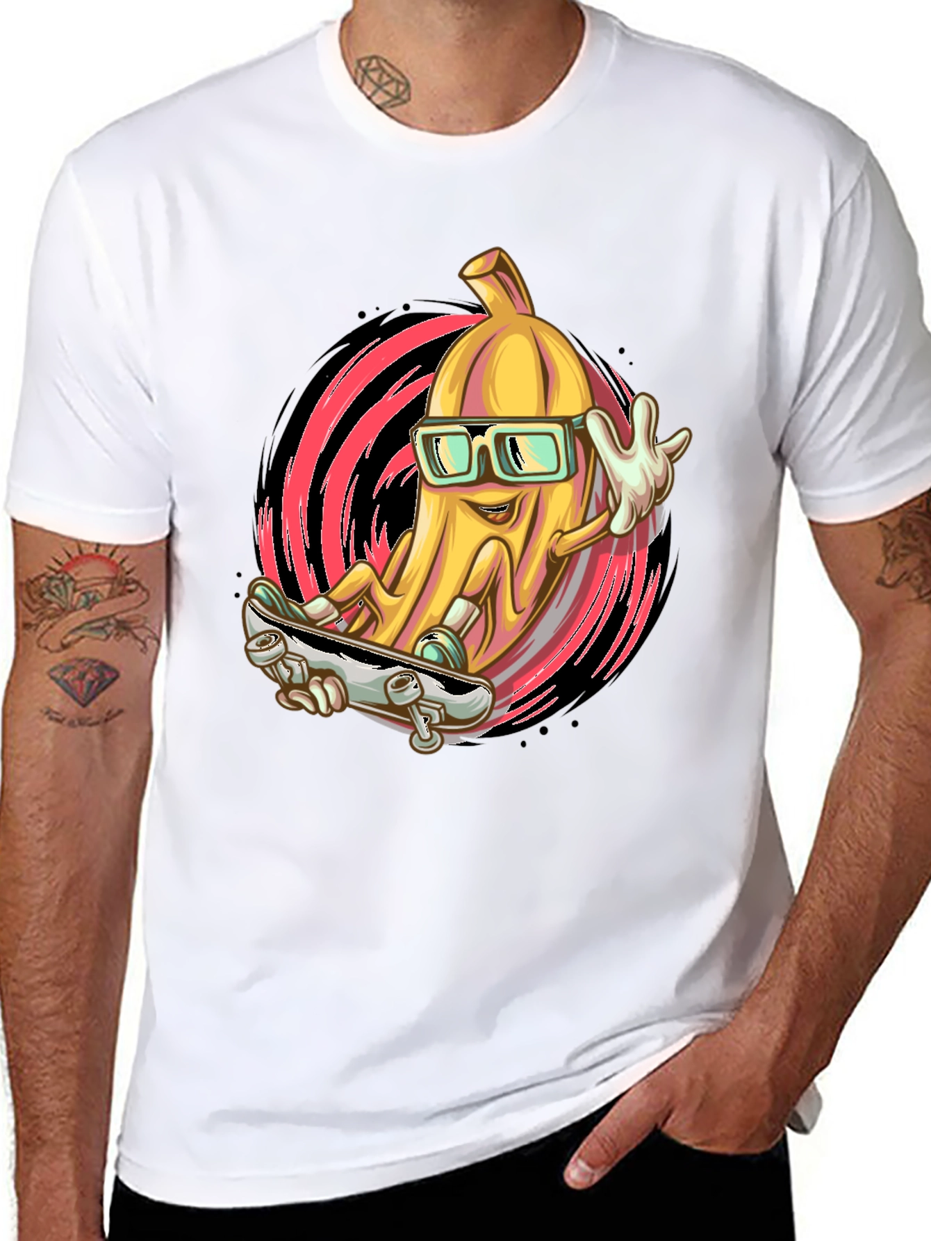 Banana Skateboard T-Shirt - Cool Fruit Design