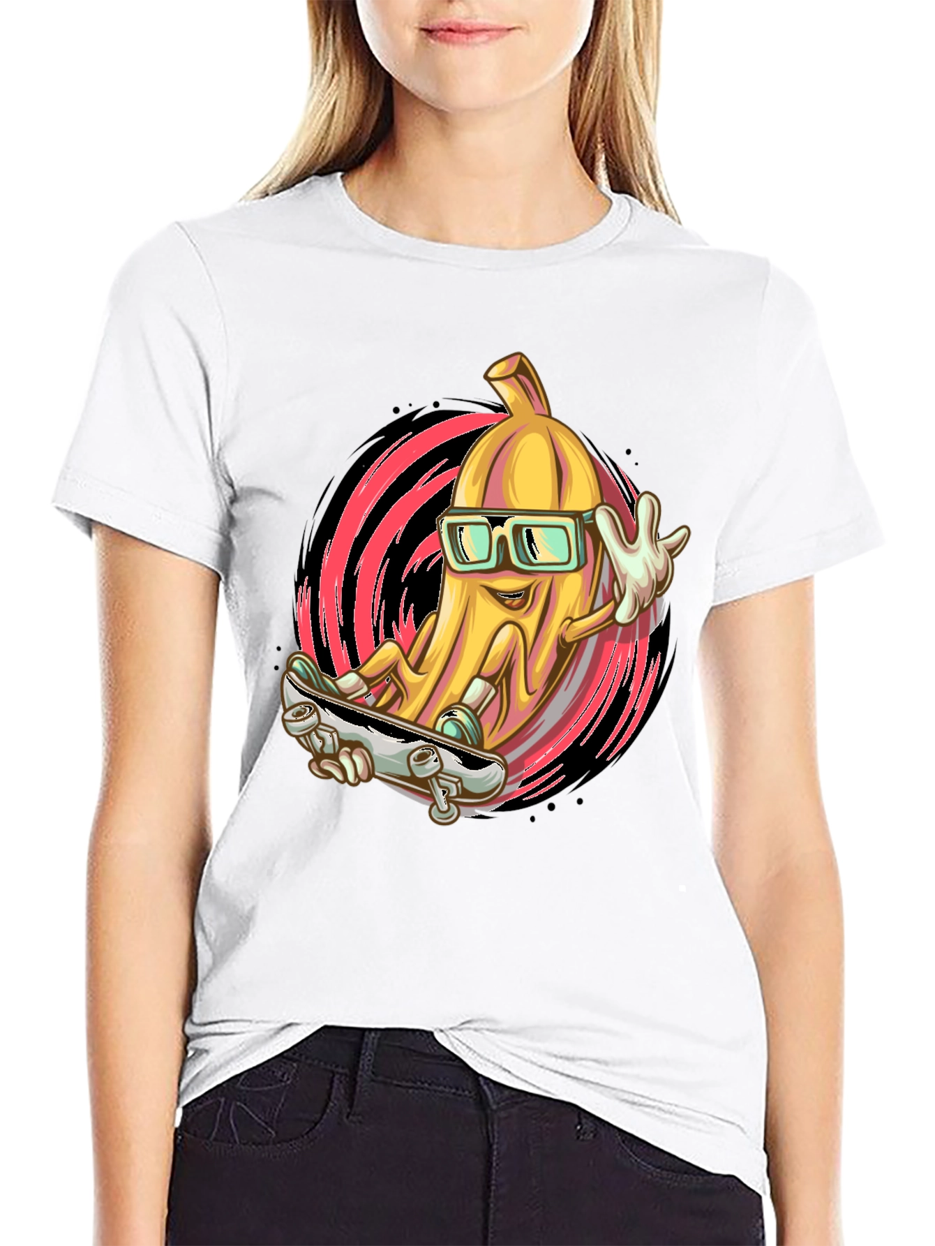 Banana Skateboard T-Shirt - Cool Fruit Design