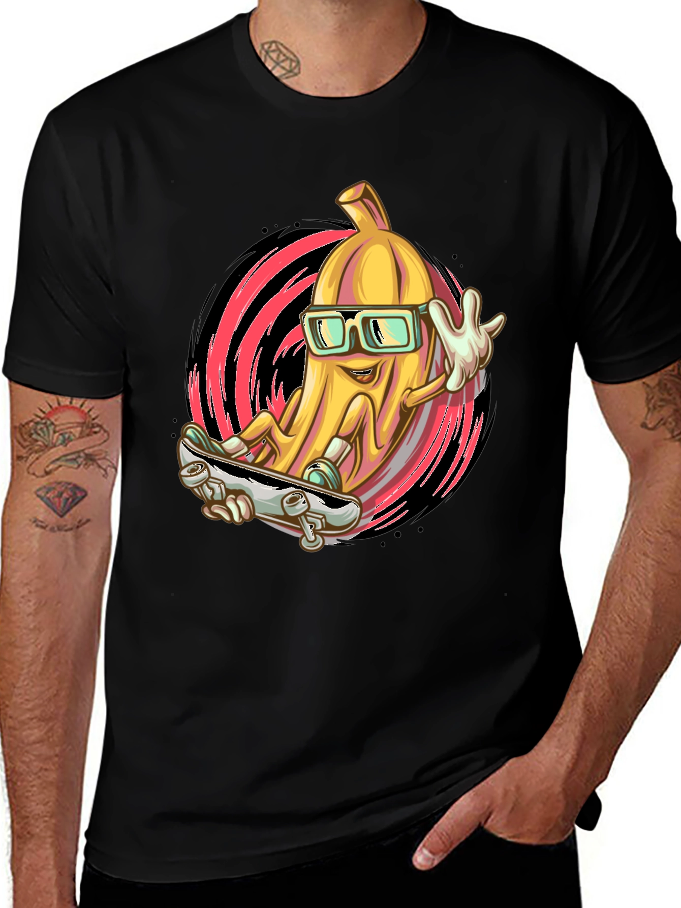 Banana Skateboard T-Shirt - Cool Fruit Design