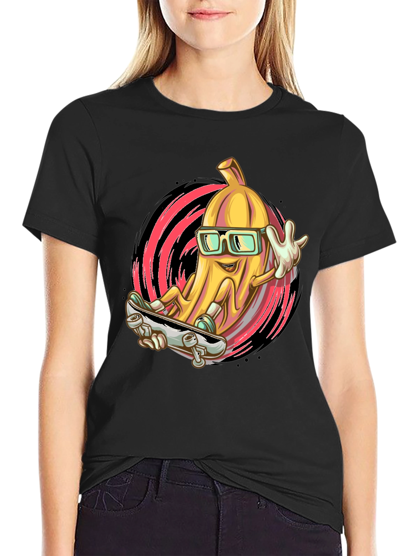 Banana Skateboard T-Shirt - Cool Fruit Design