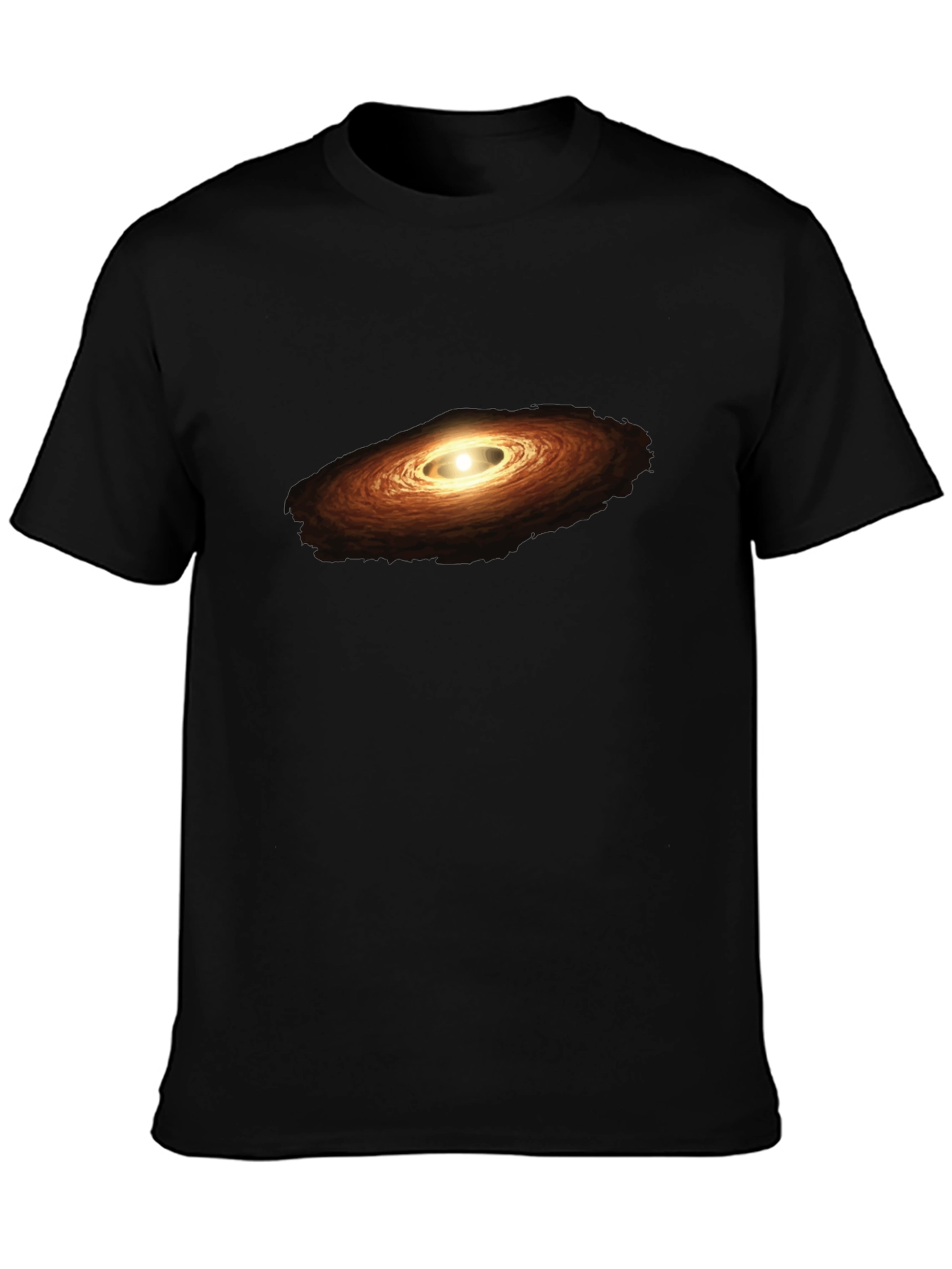 Galaxy Print Black Cotton T-Shirt