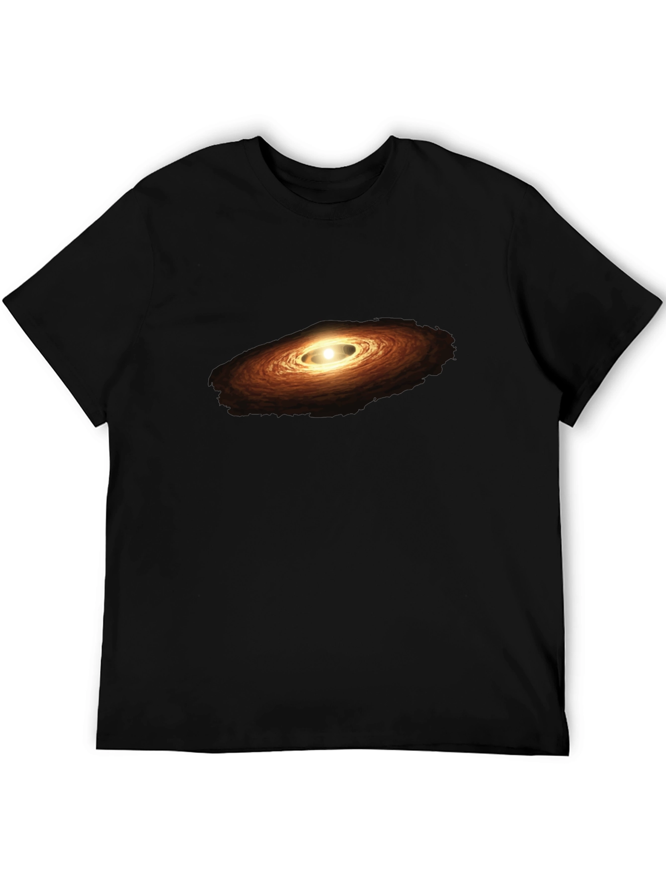 Galaxy Print Black Cotton T-Shirt