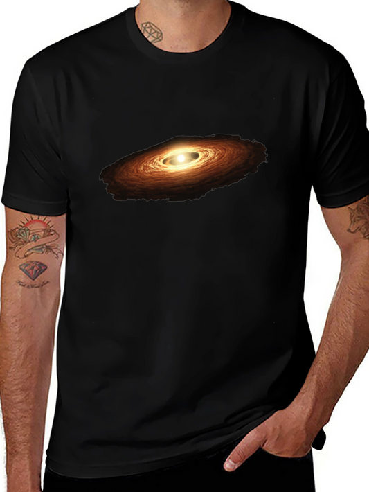 Galaxy Print Black Cotton T-Shirt