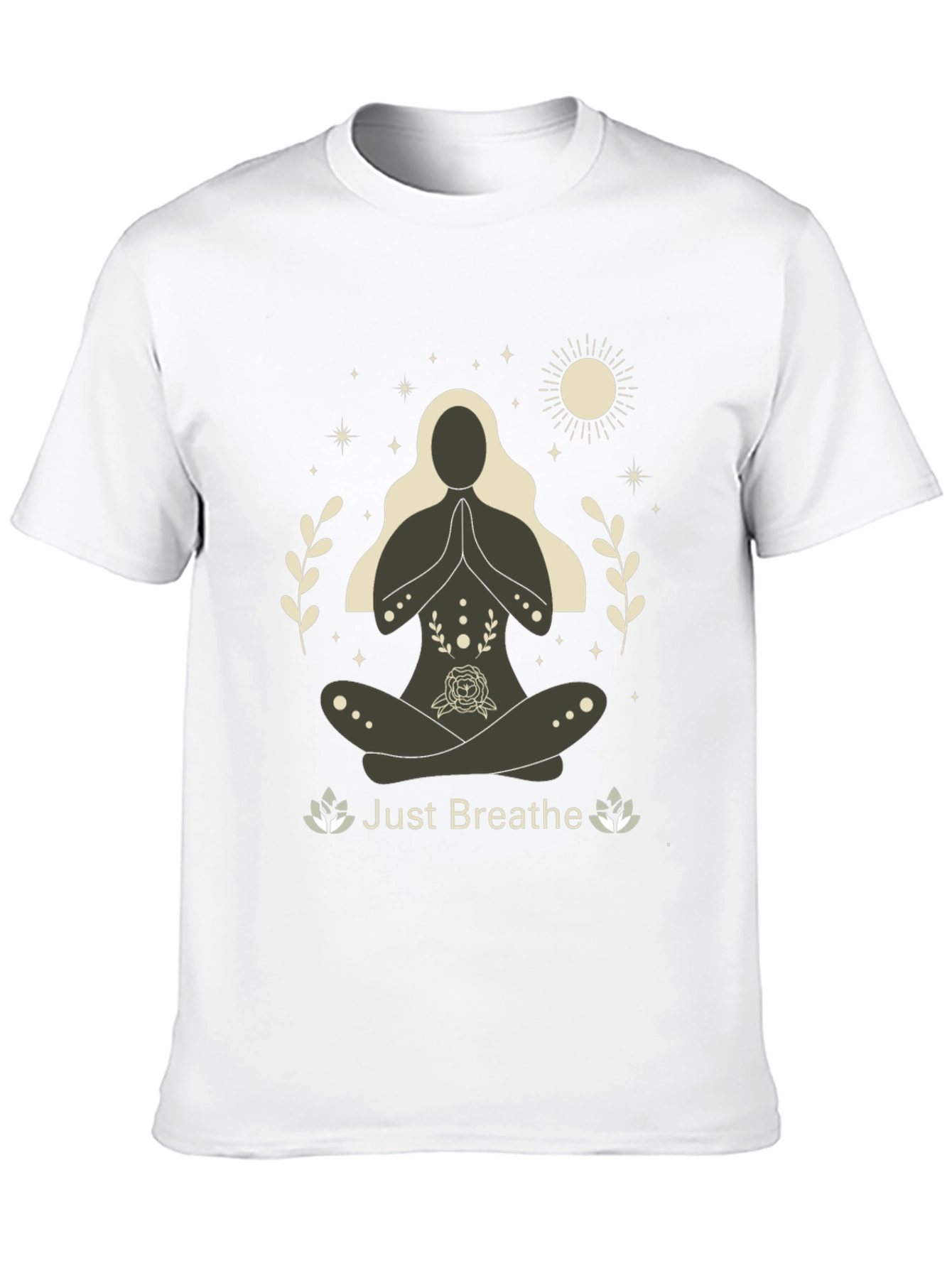 Just Breathe Yoga Graphic T-Shirt - Black