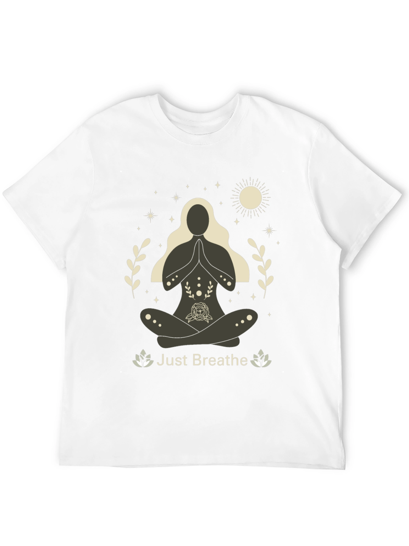 Just Breathe Yoga Graphic T-Shirt - Black