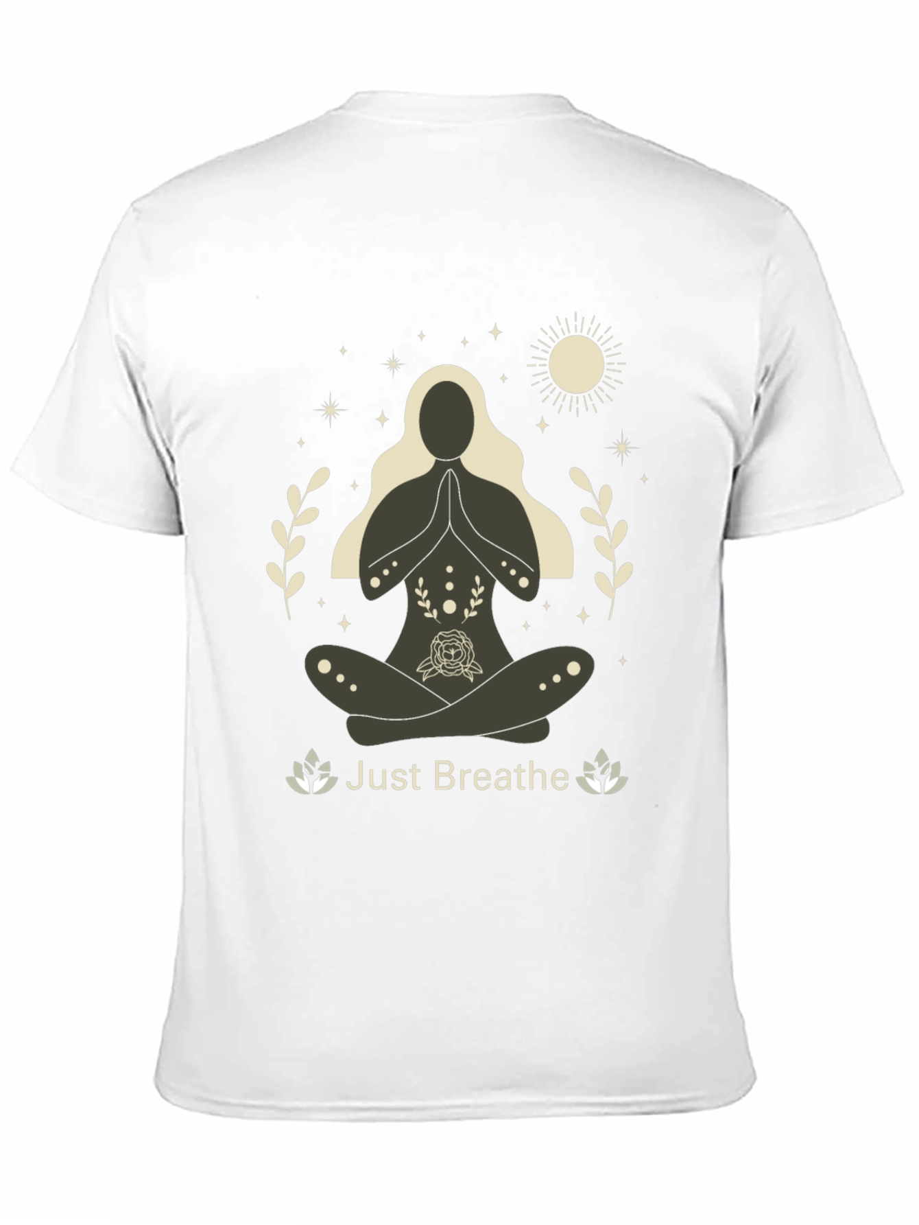 Just Breathe Yoga Graphic T-Shirt - Black