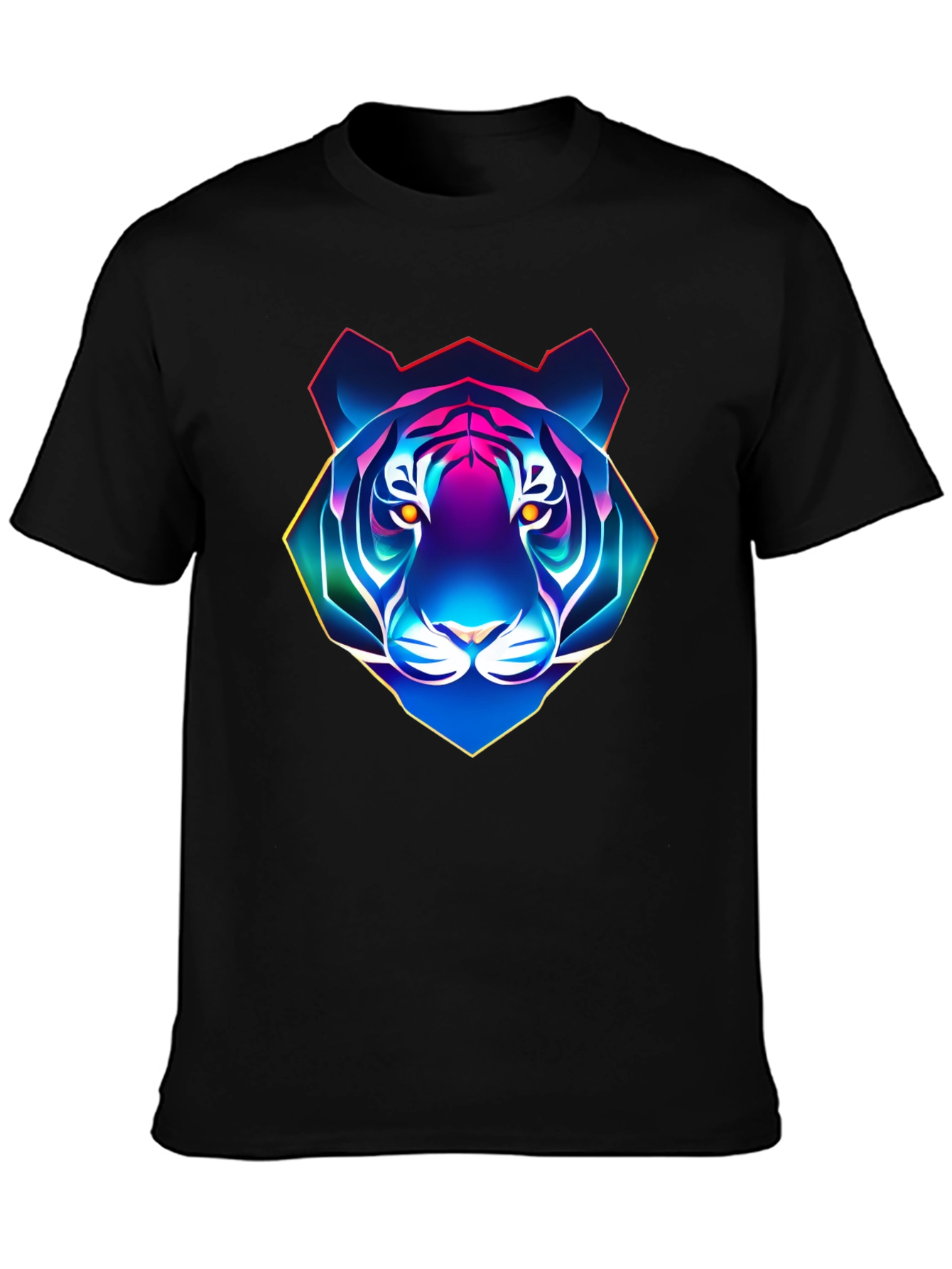 Neon Tiger Graphic T-Shirt - Mens Black Tee