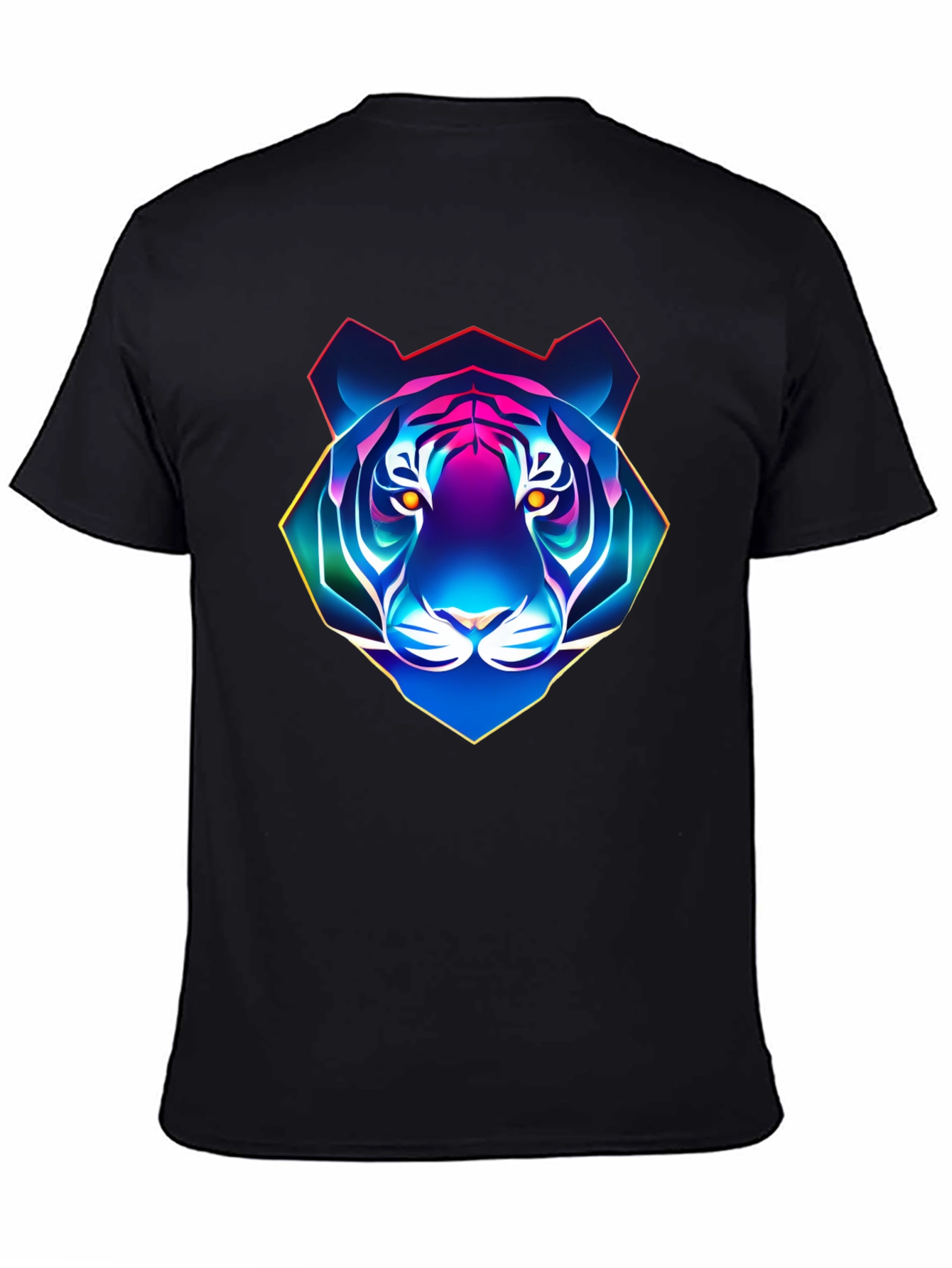 Neon Tiger Graphic T-Shirt - Mens Black Tee