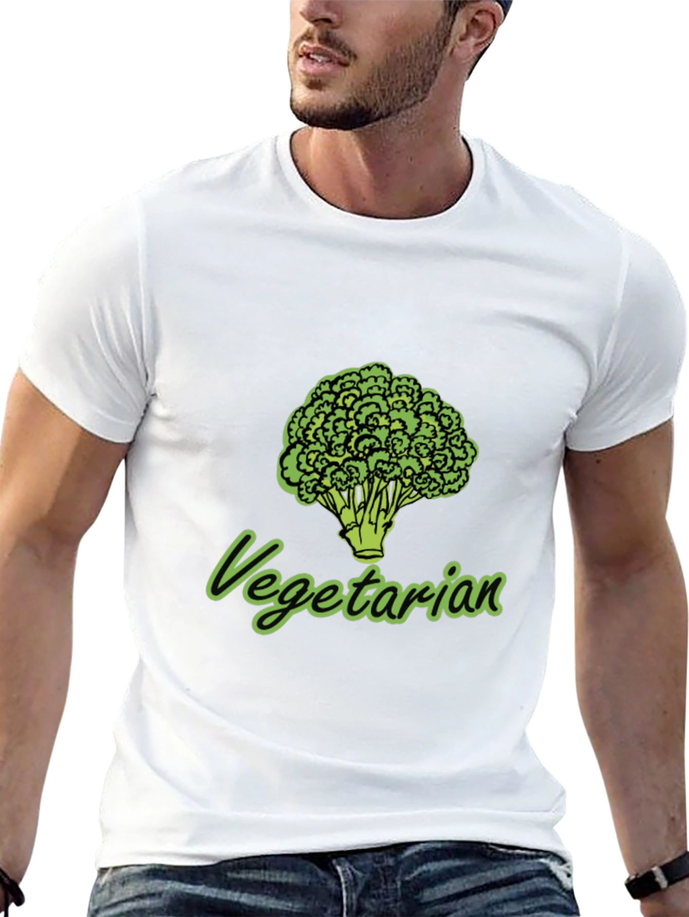 Vegetarian Broccoli Graphic T-Shirt