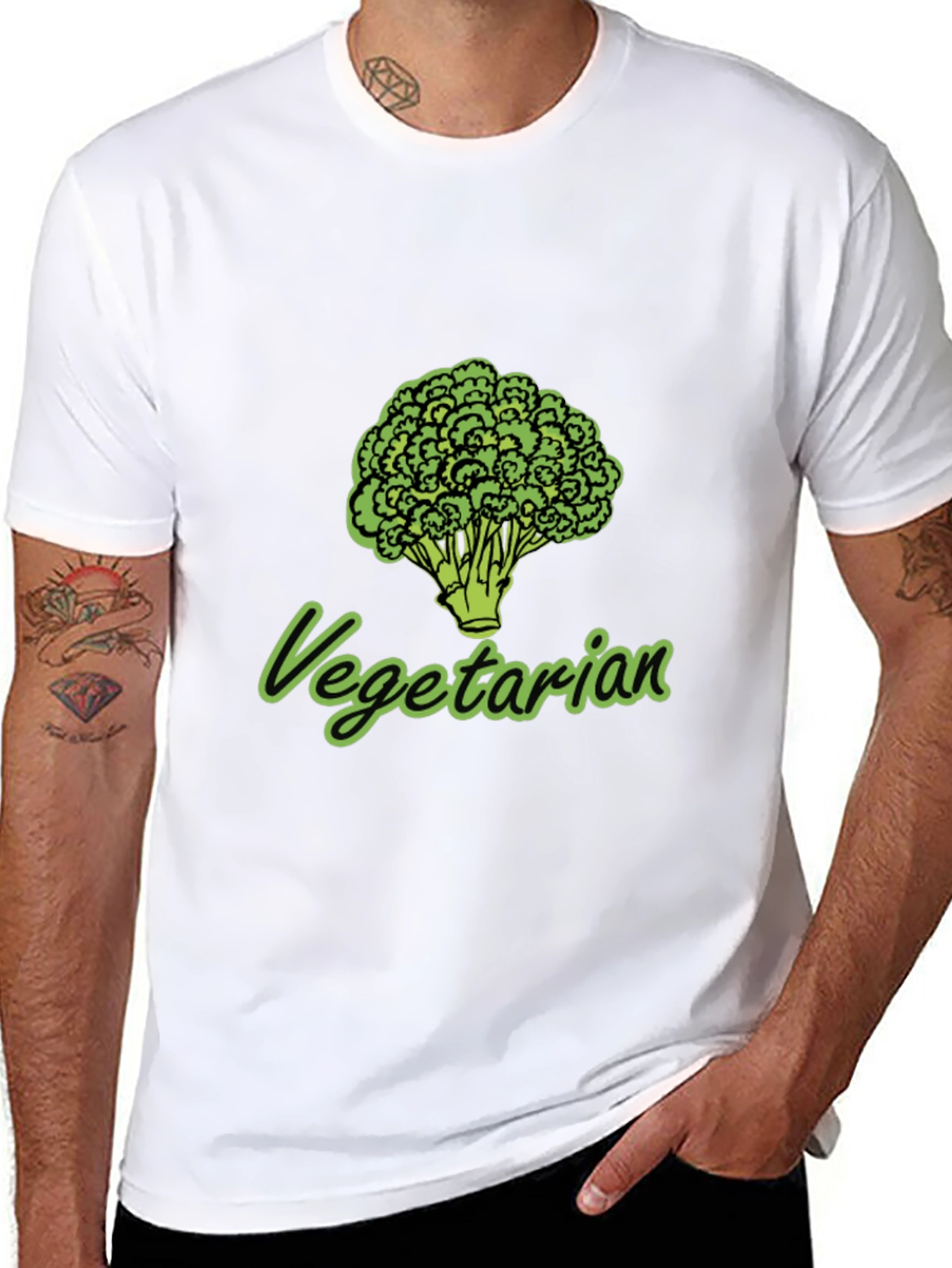 Vegetarian Broccoli Graphic T-Shirt