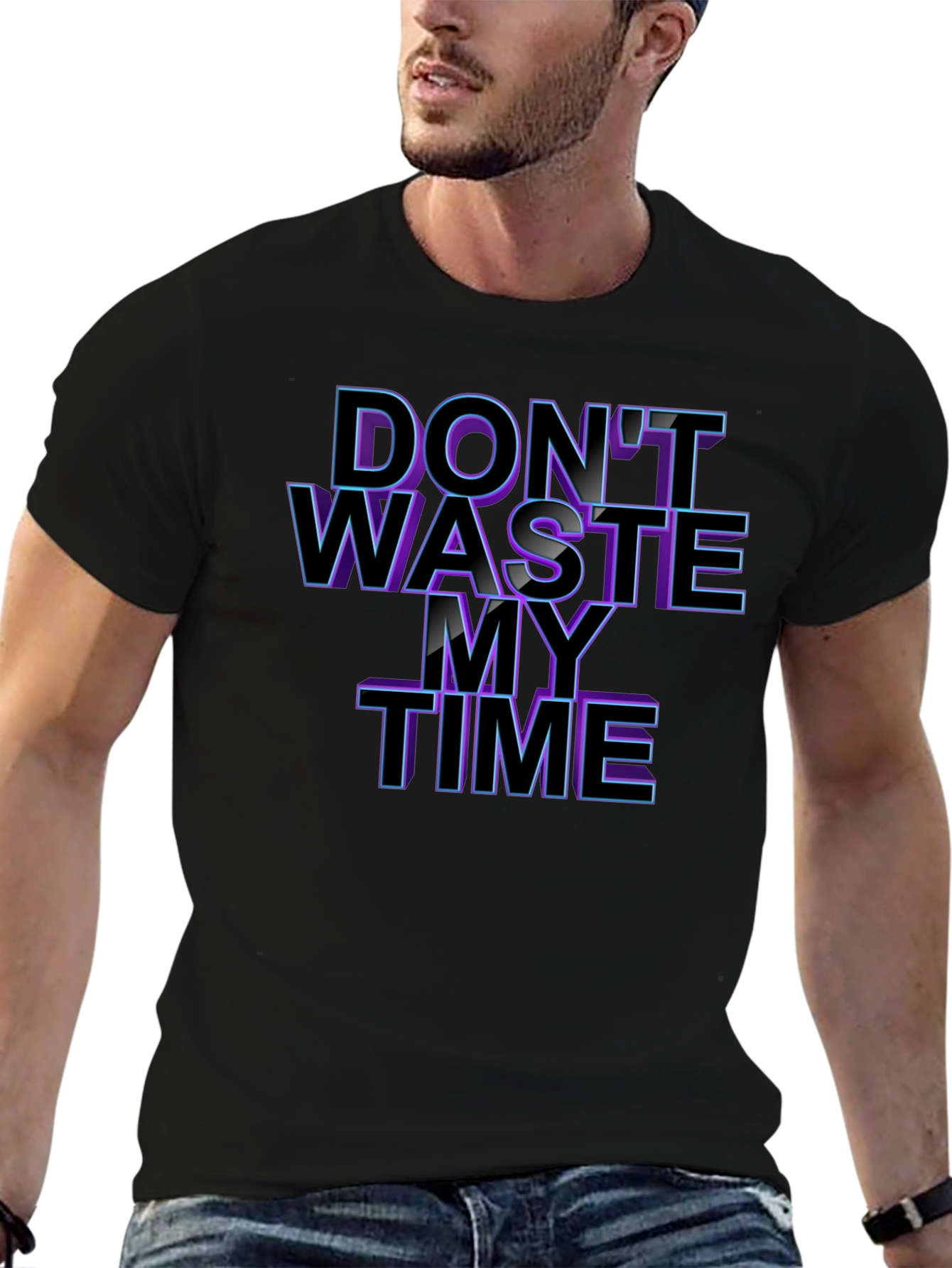 Dont Waste My Time T-Shirt - Black Graphic Tee