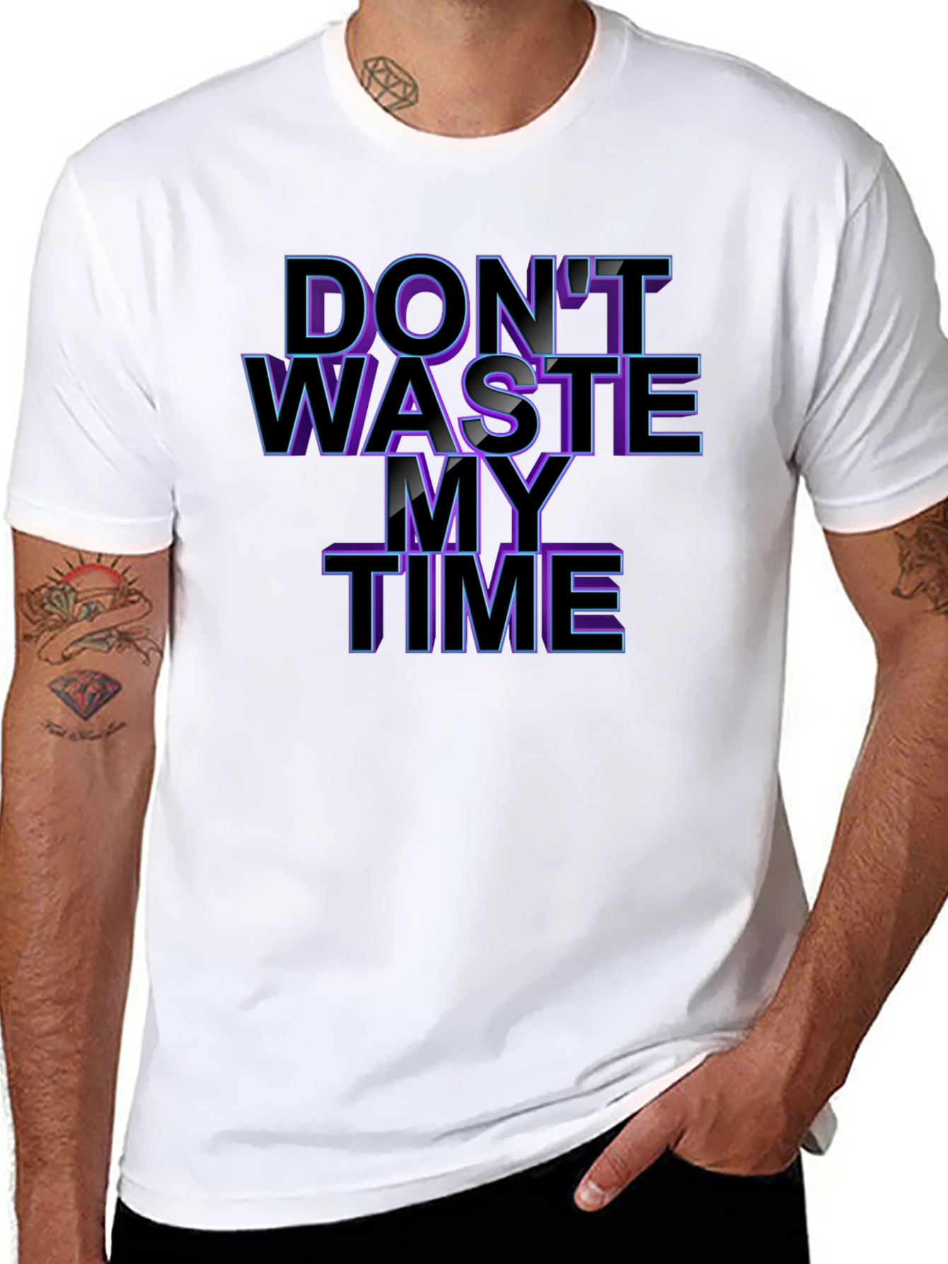 Dont Waste My Time T-Shirt - Black Graphic Tee