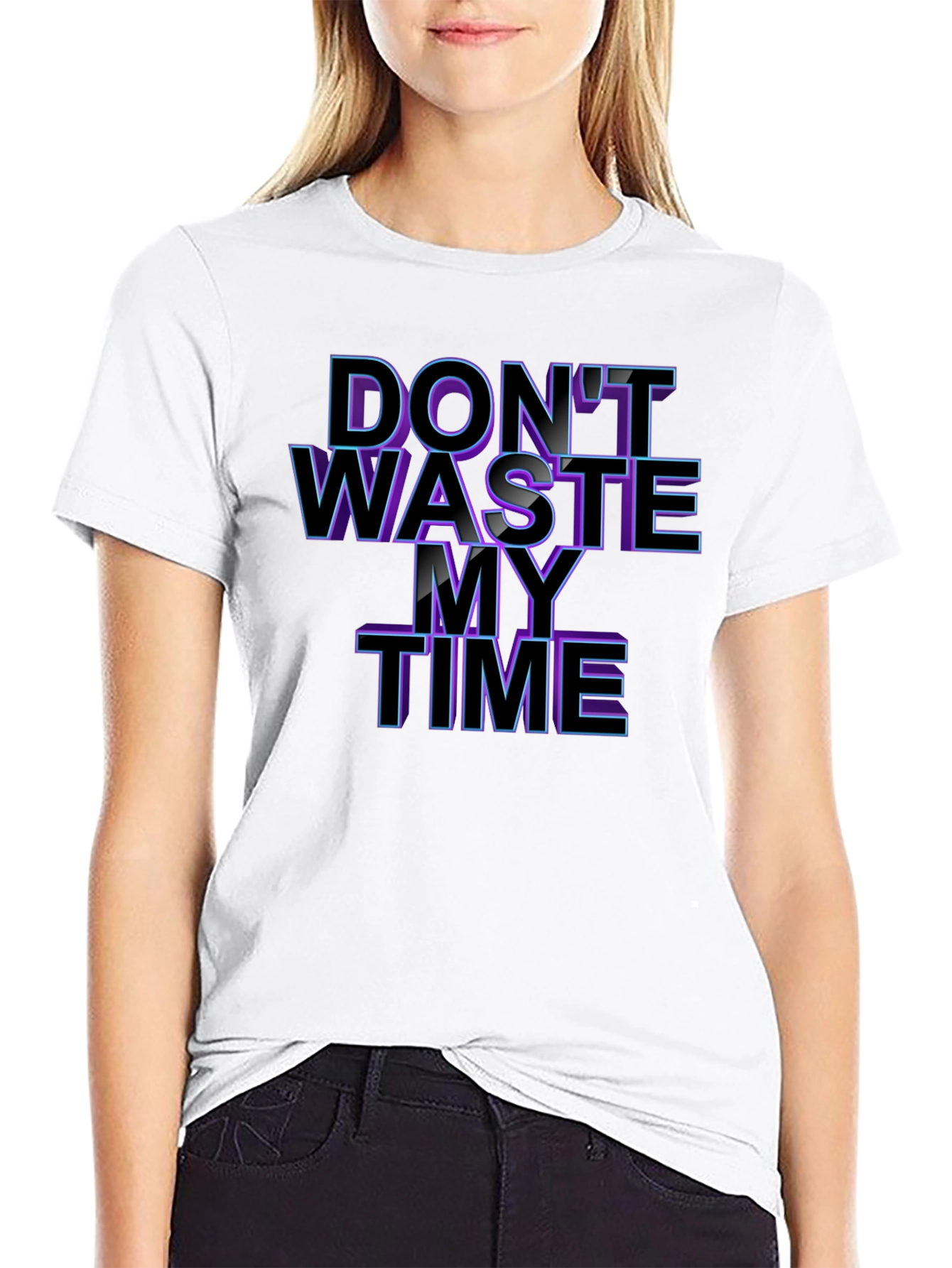 Dont Waste My Time T-Shirt - Black Graphic Tee