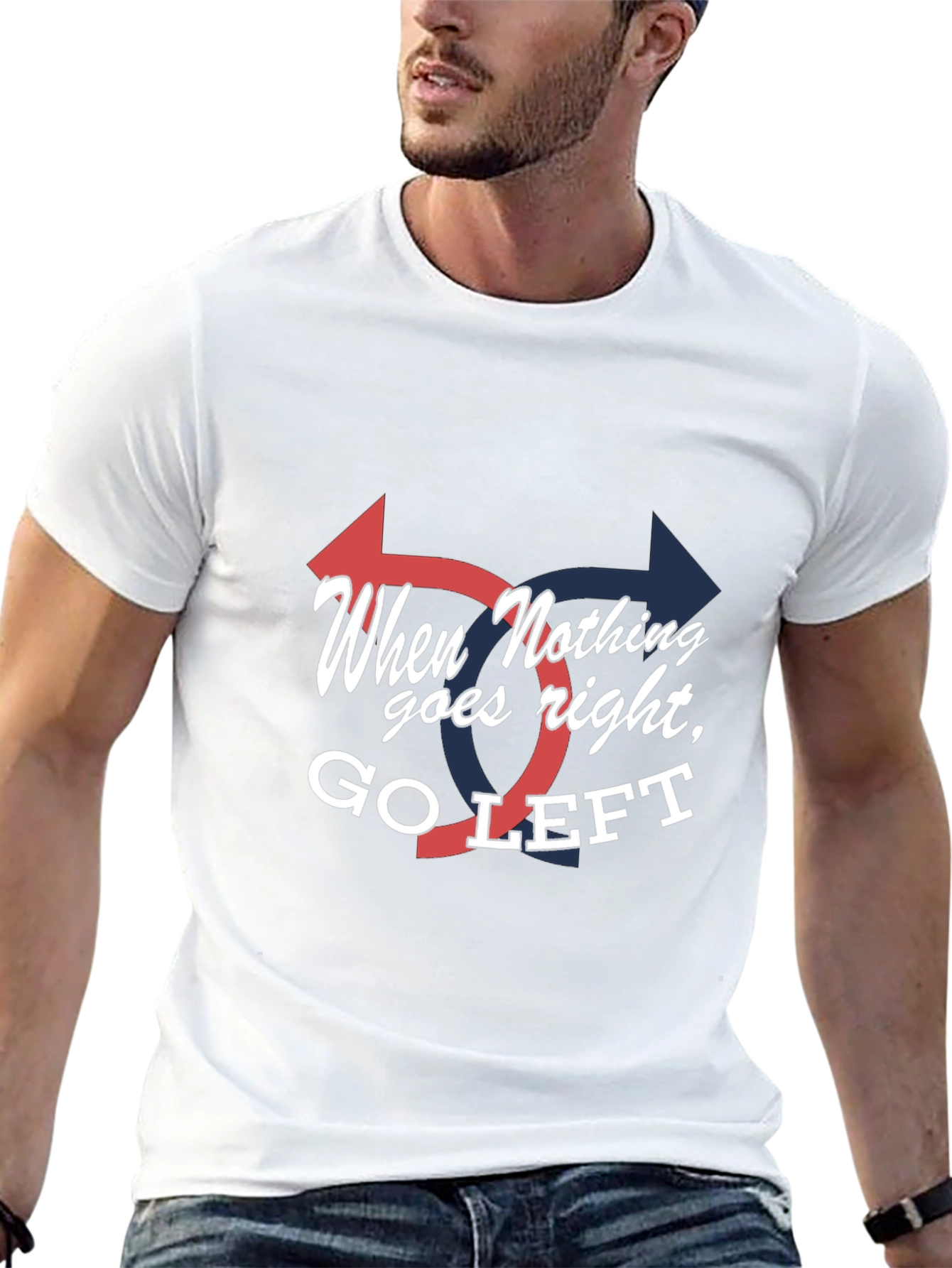 Go Left Graphic Tee - Unisex Novelty T-Shirt