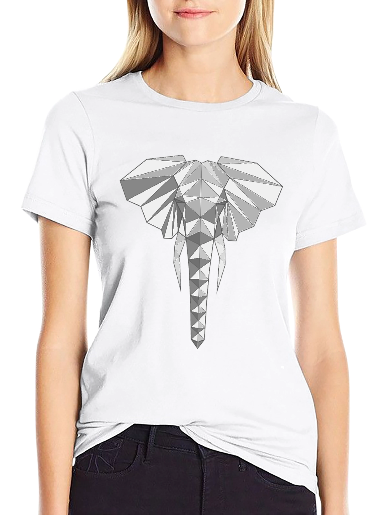 Geometric Elephant Graphic T-Shirt