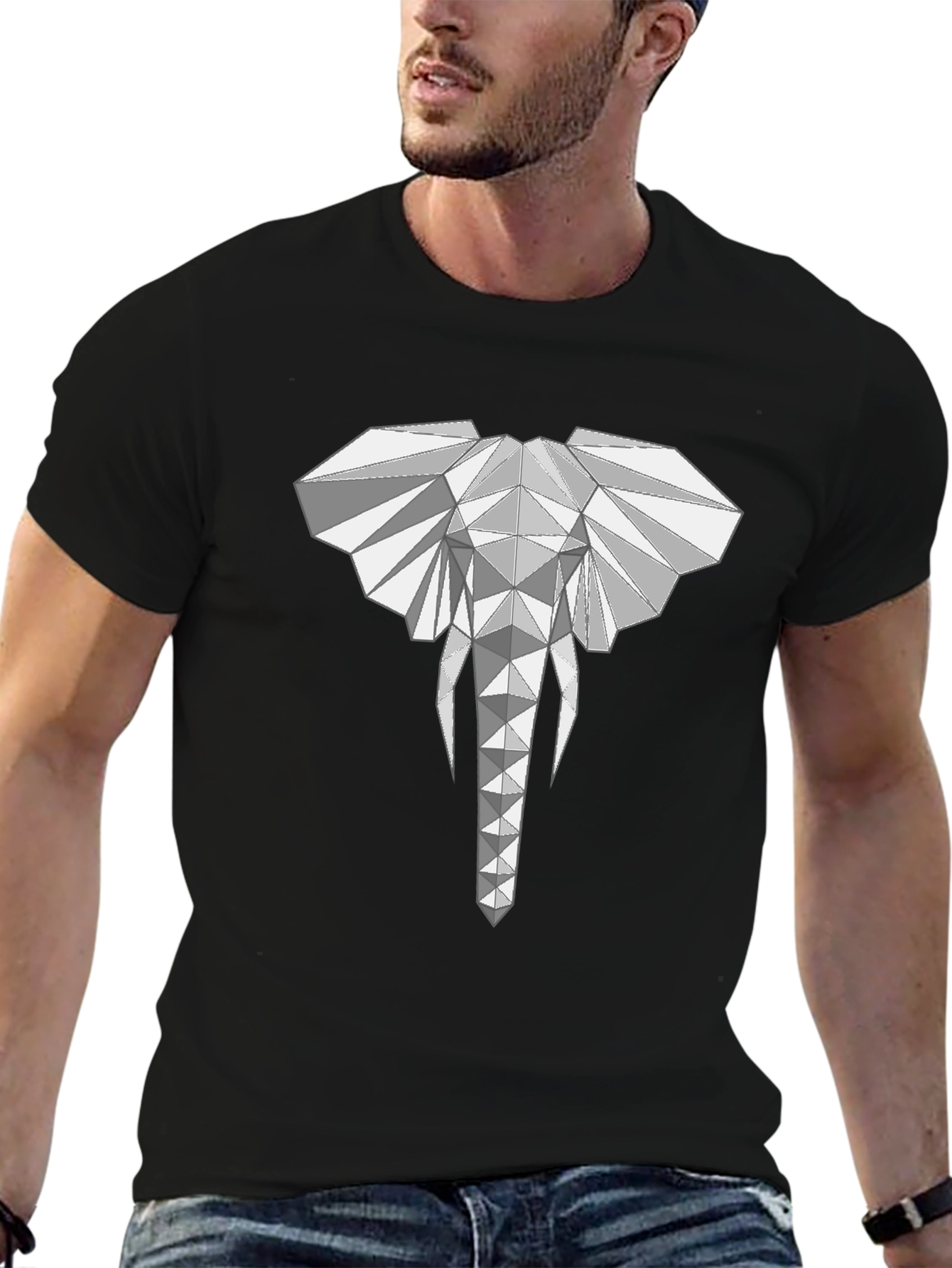 Geometric Elephant Graphic T-Shirt