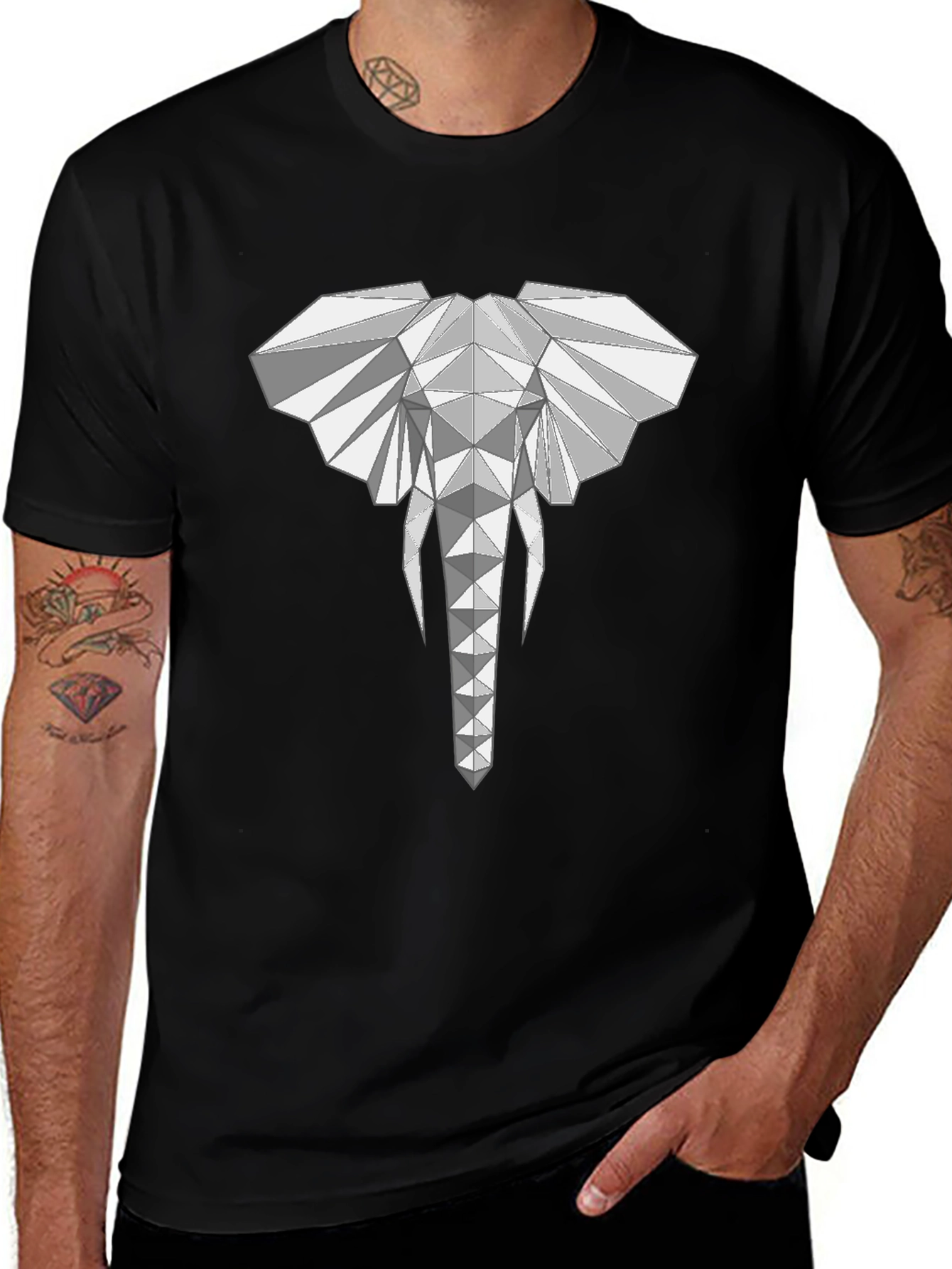 Geometric Elephant Graphic T-Shirt