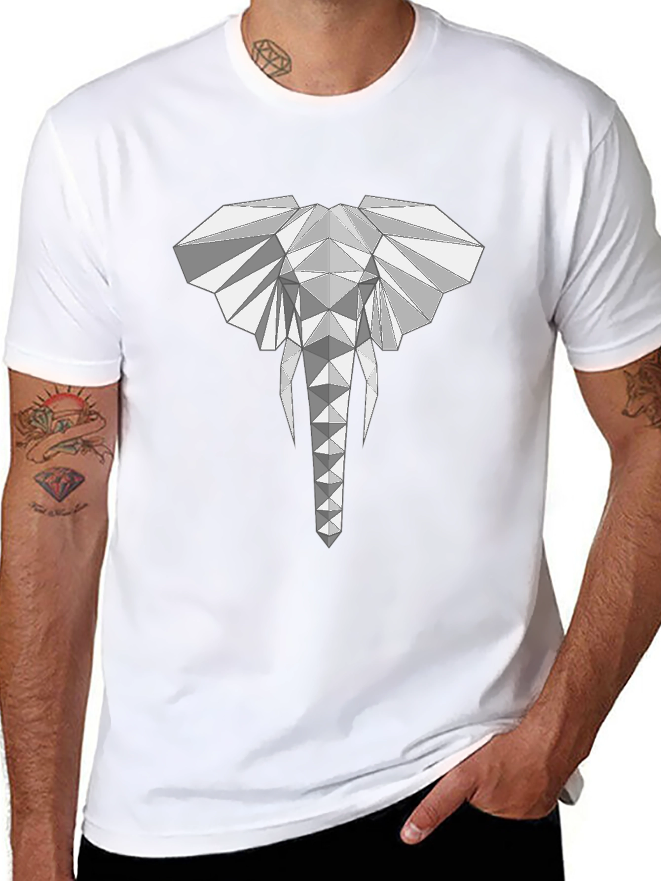 Geometric Elephant Graphic T-Shirt