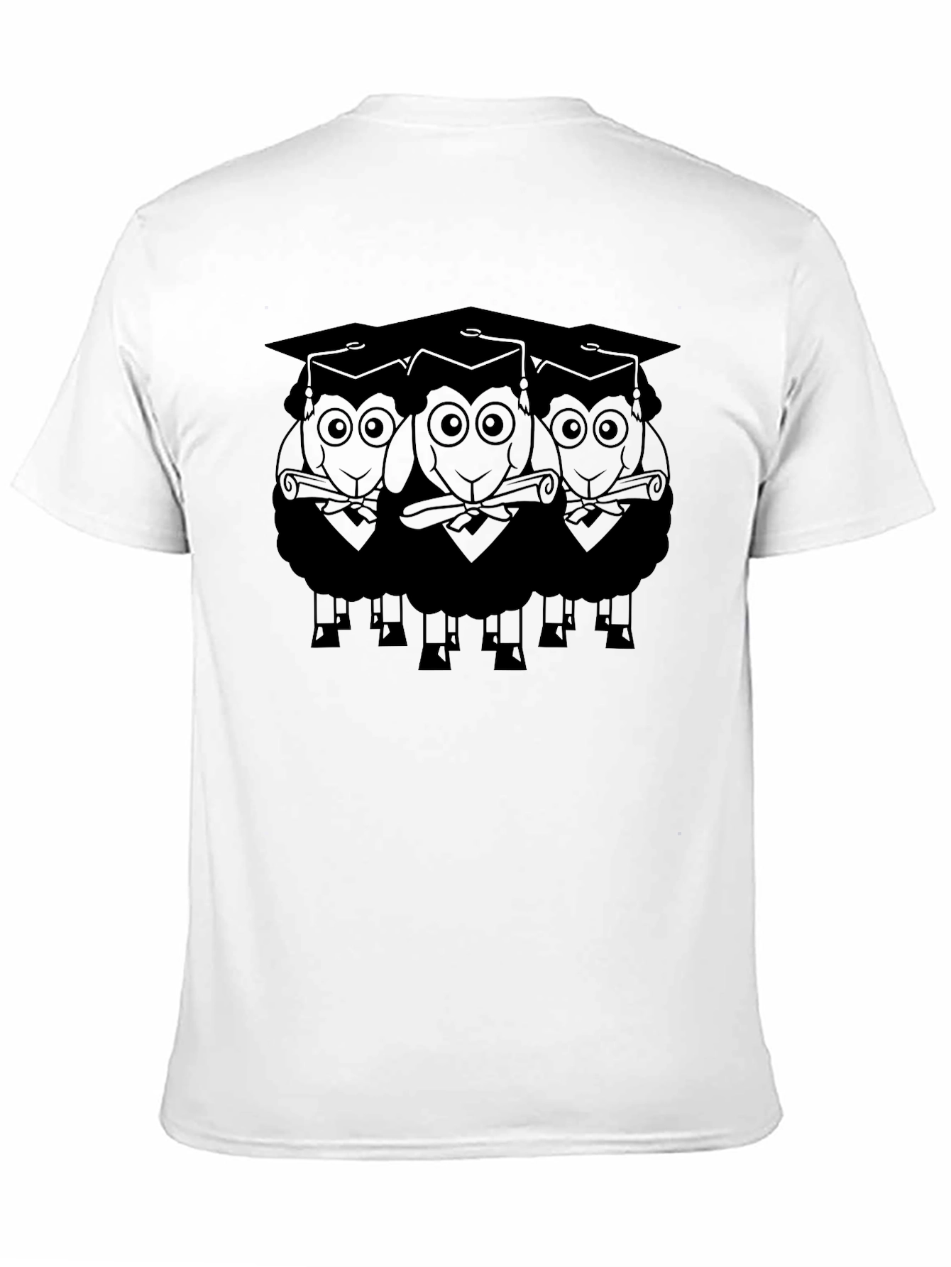 Graduating Sheep T-Shirt - Unisex Black Tee