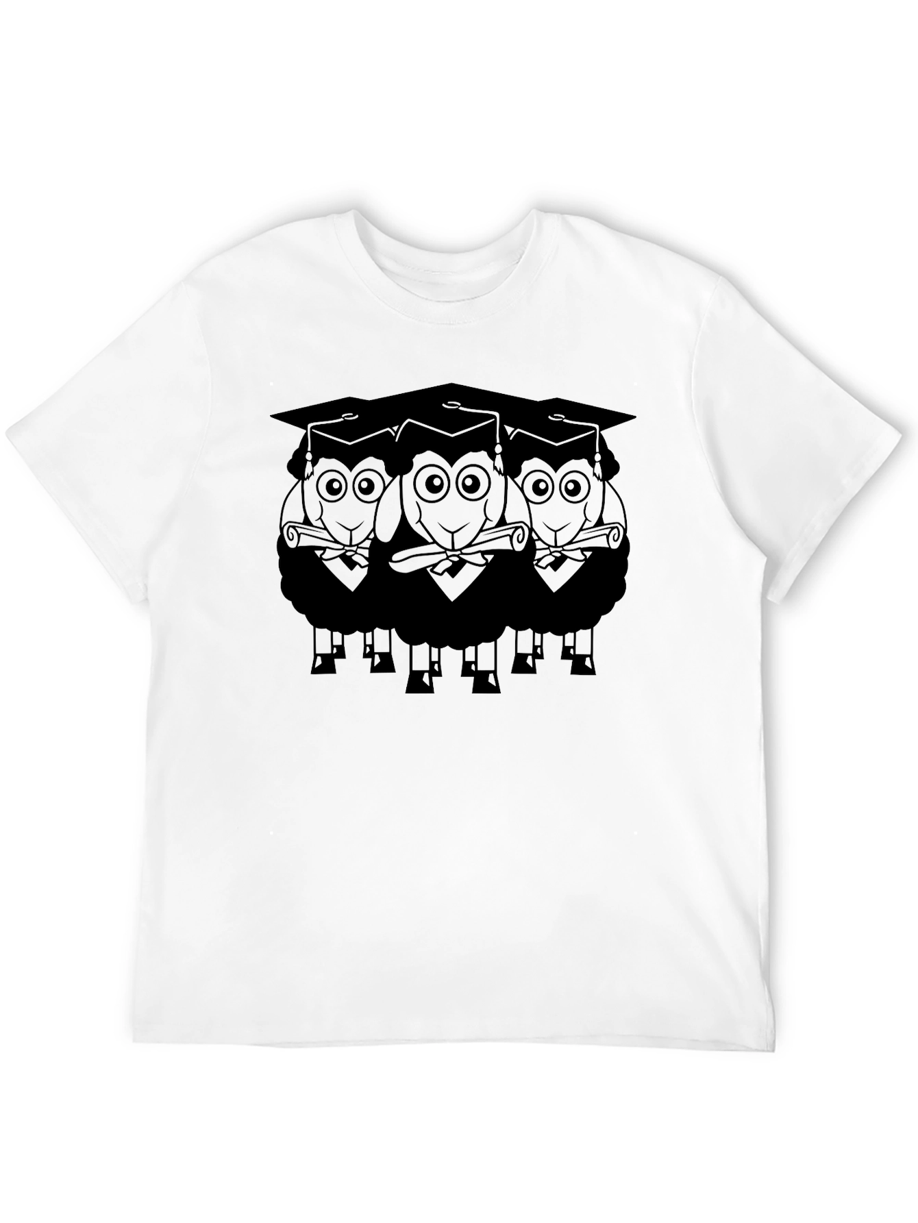 Graduating Sheep T-Shirt - Unisex Black Tee
