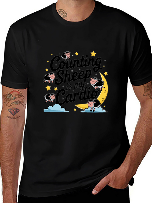 Counting Sheep Cardio Black Graphic Tee