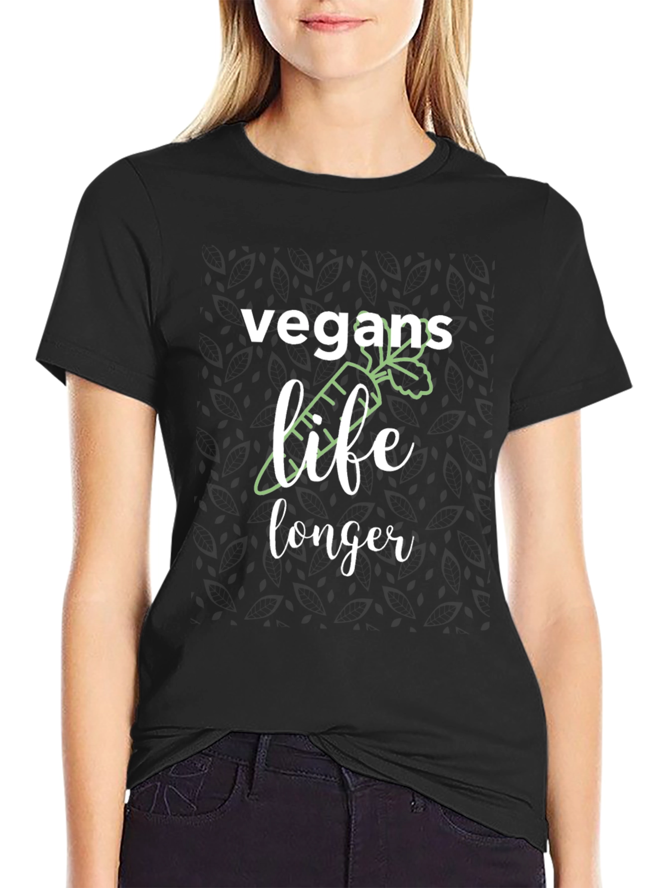 Vegan Life Longer T-Shirt - Black